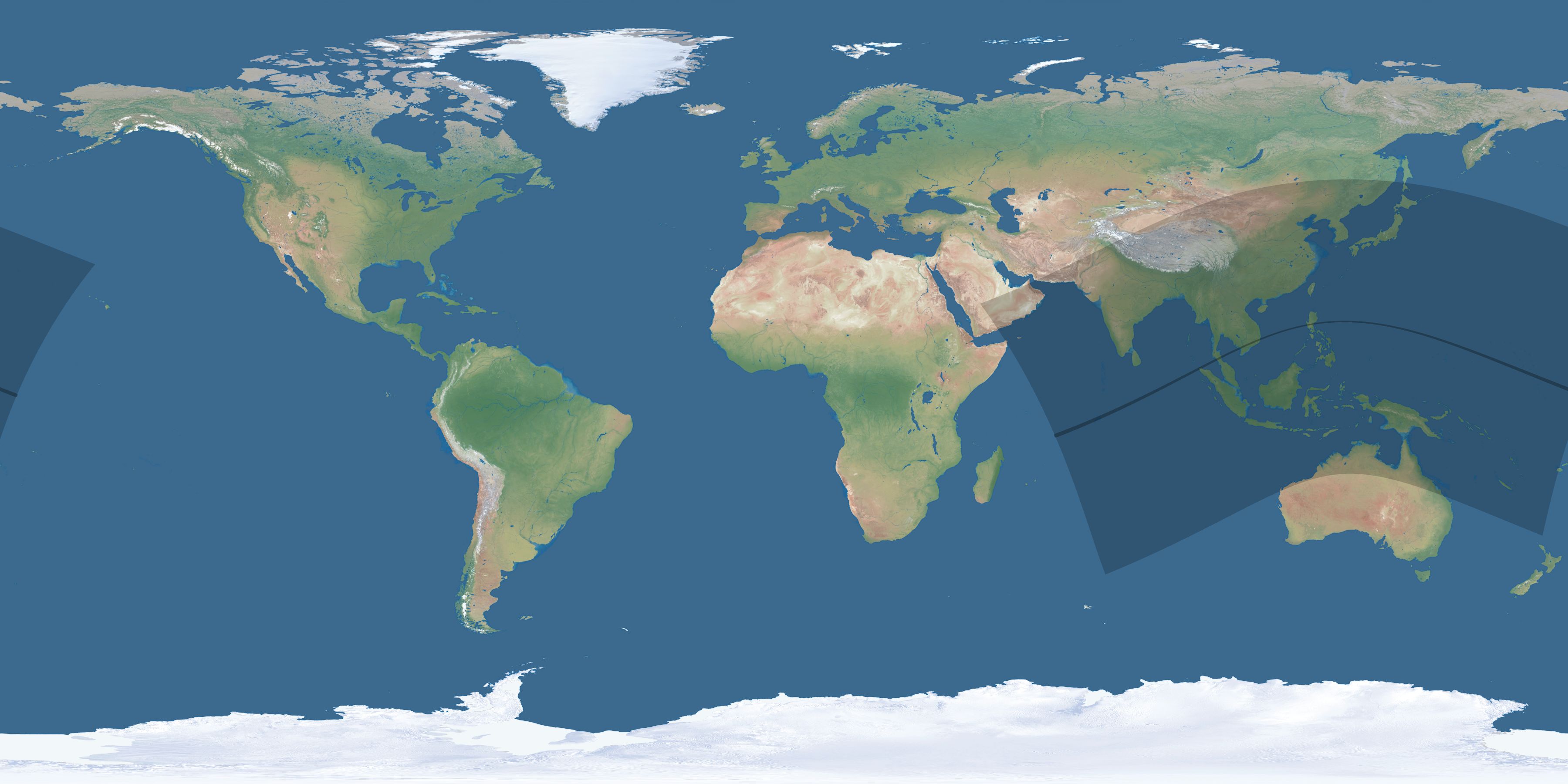 Map of the umbra and penumbra path of the solar eclipse of 05/25/2161