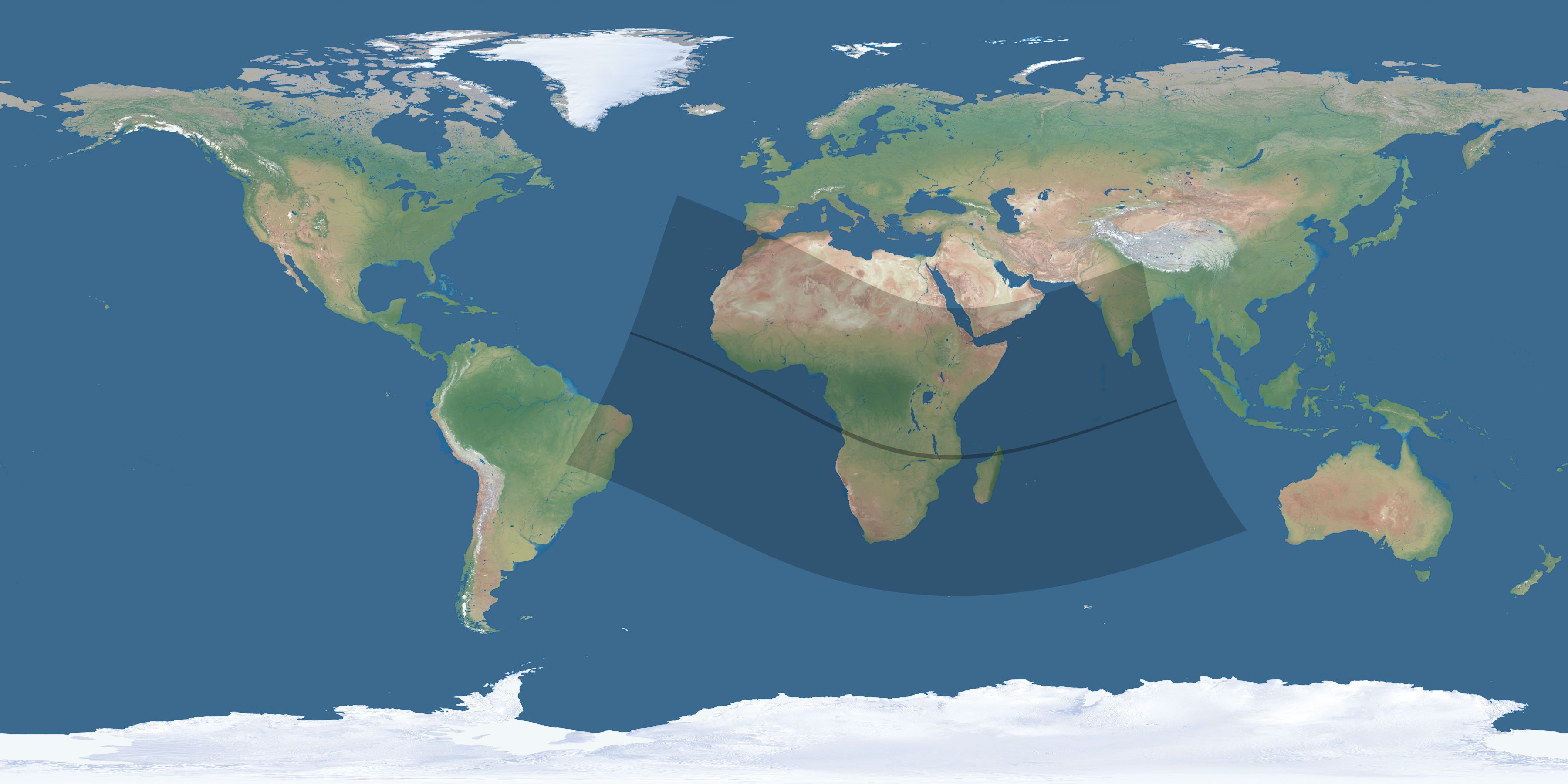 Map of the umbra and penumbra path of the solar eclipse of 11/17/2161