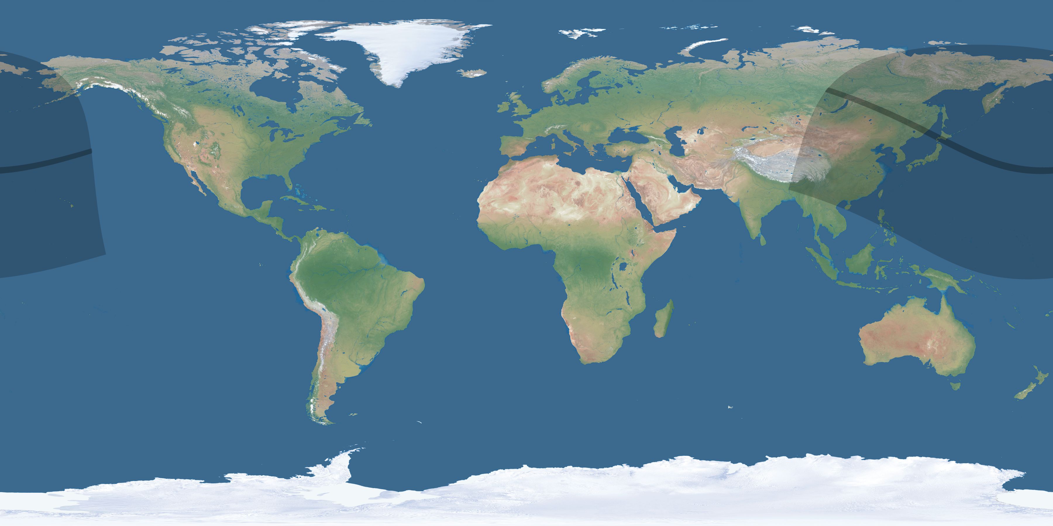 Map of the umbra and penumbra path of the solar eclipse of 11/07/2162