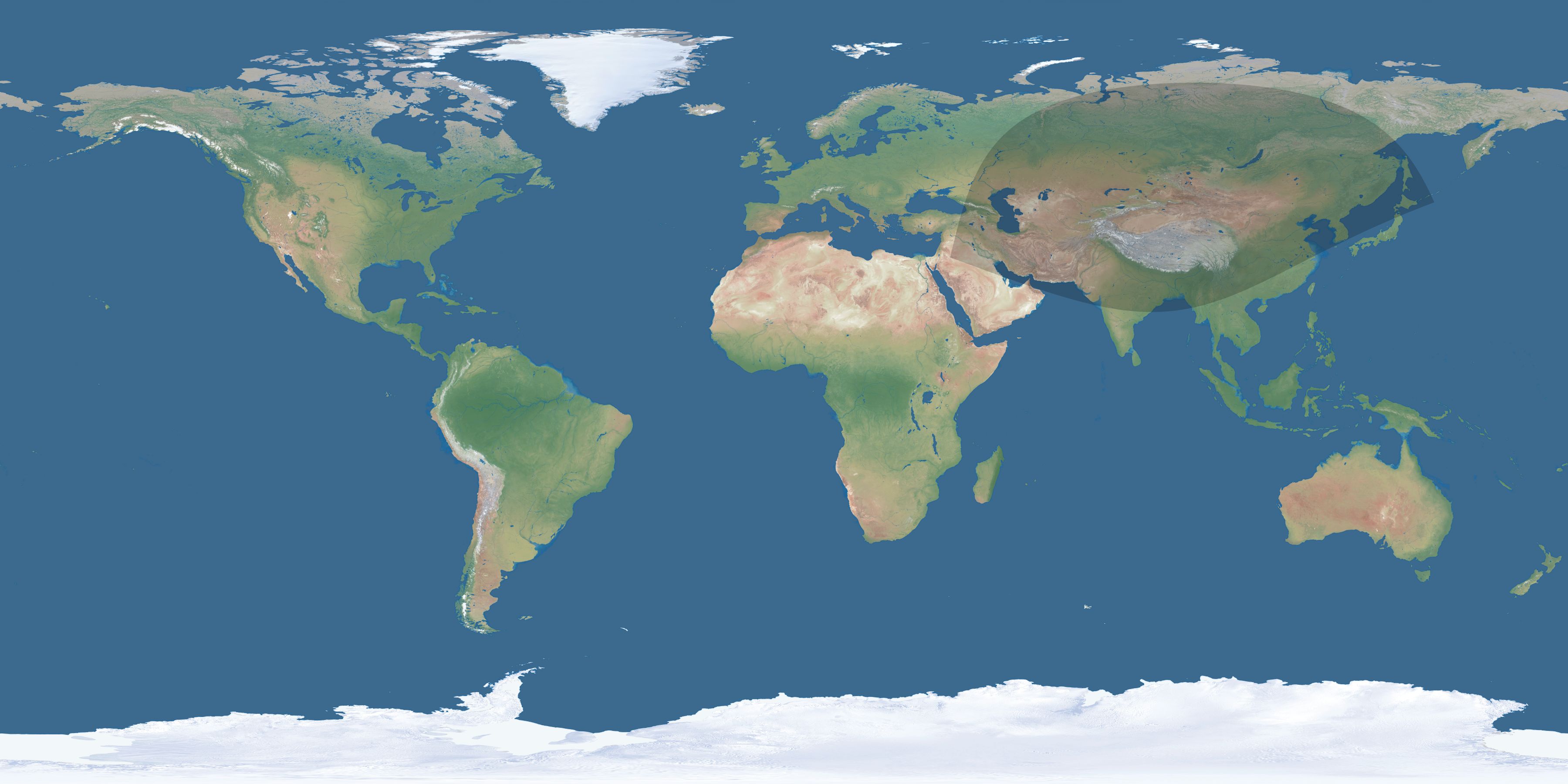 Map of the umbra and penumbra path of the solar eclipse of 01/21/2167