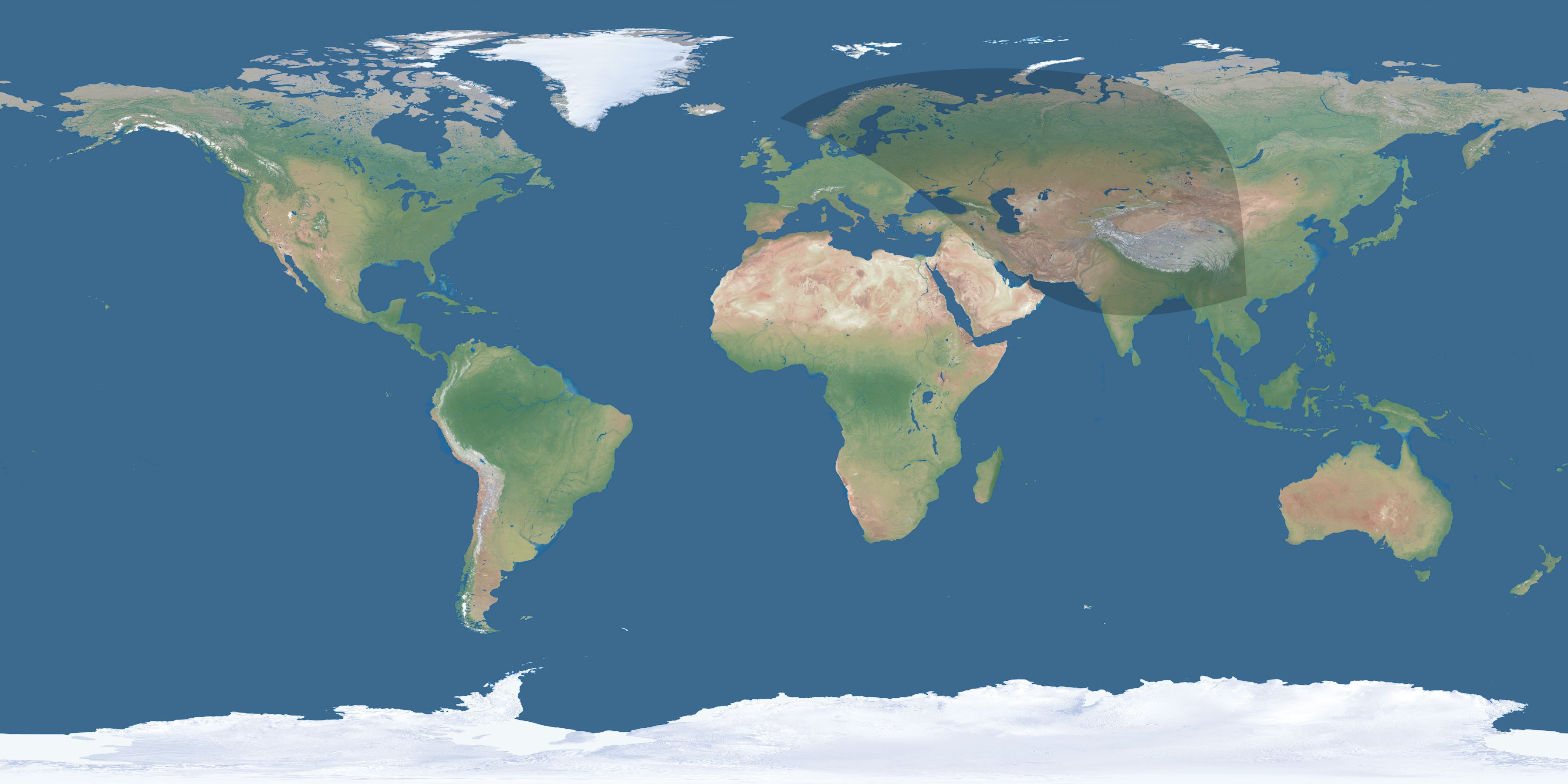 Map of the umbra and penumbra path of the solar eclipse of 11/08/2170