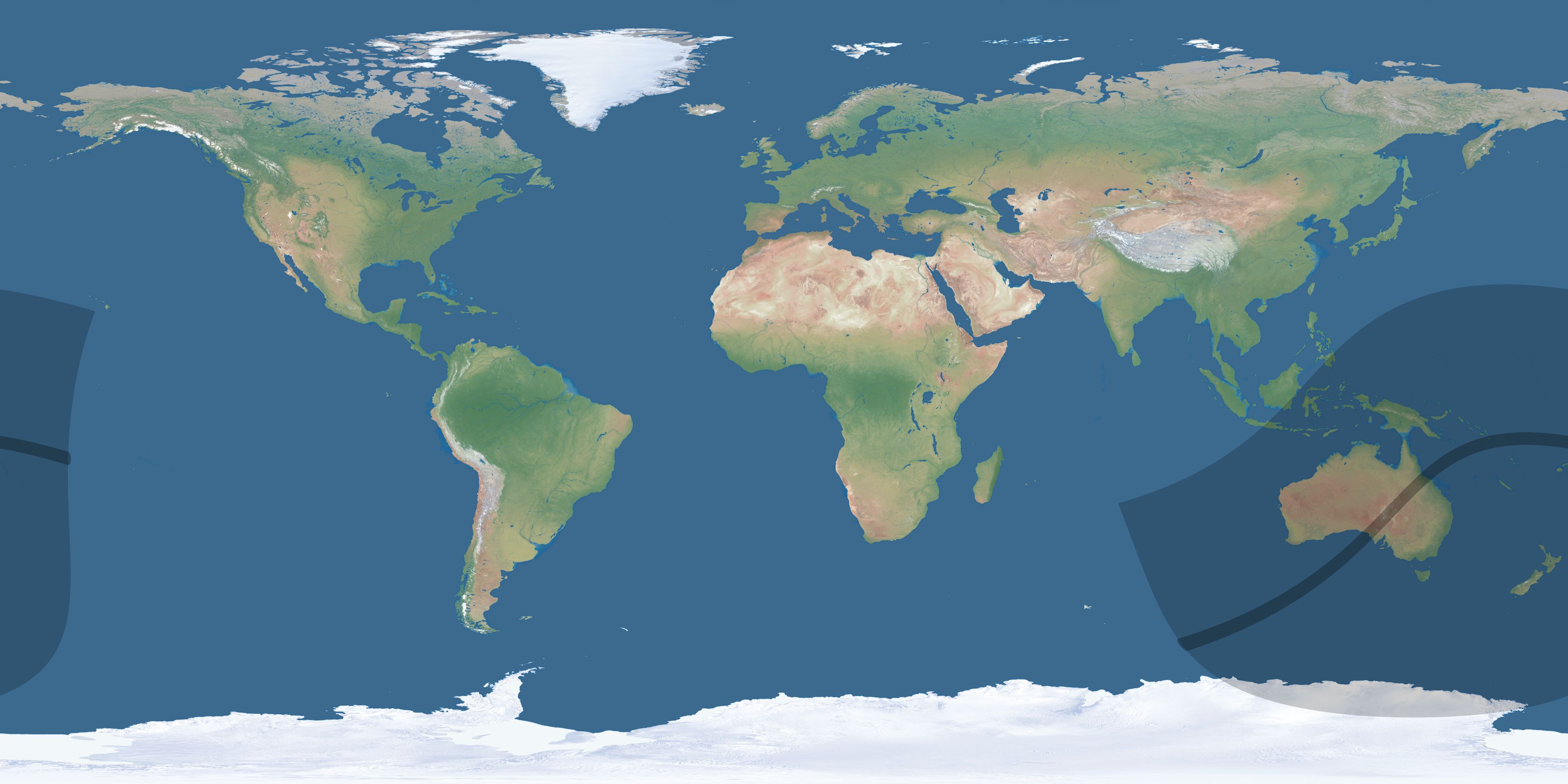 Map of the umbra and penumbra path of the solar eclipse of 05/05/2171