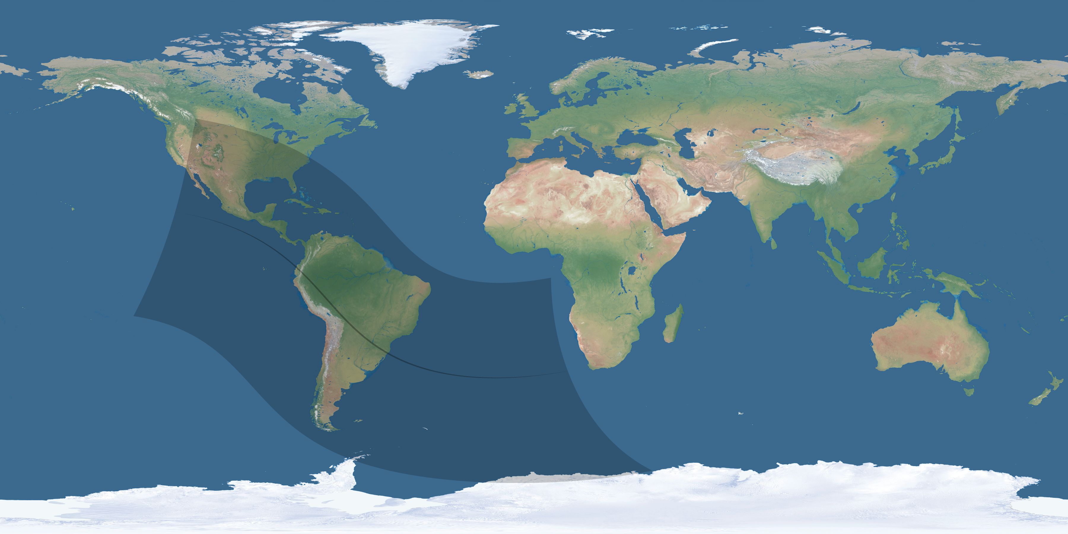Map of the umbra and penumbra path of the solar eclipse of 10/17/2172