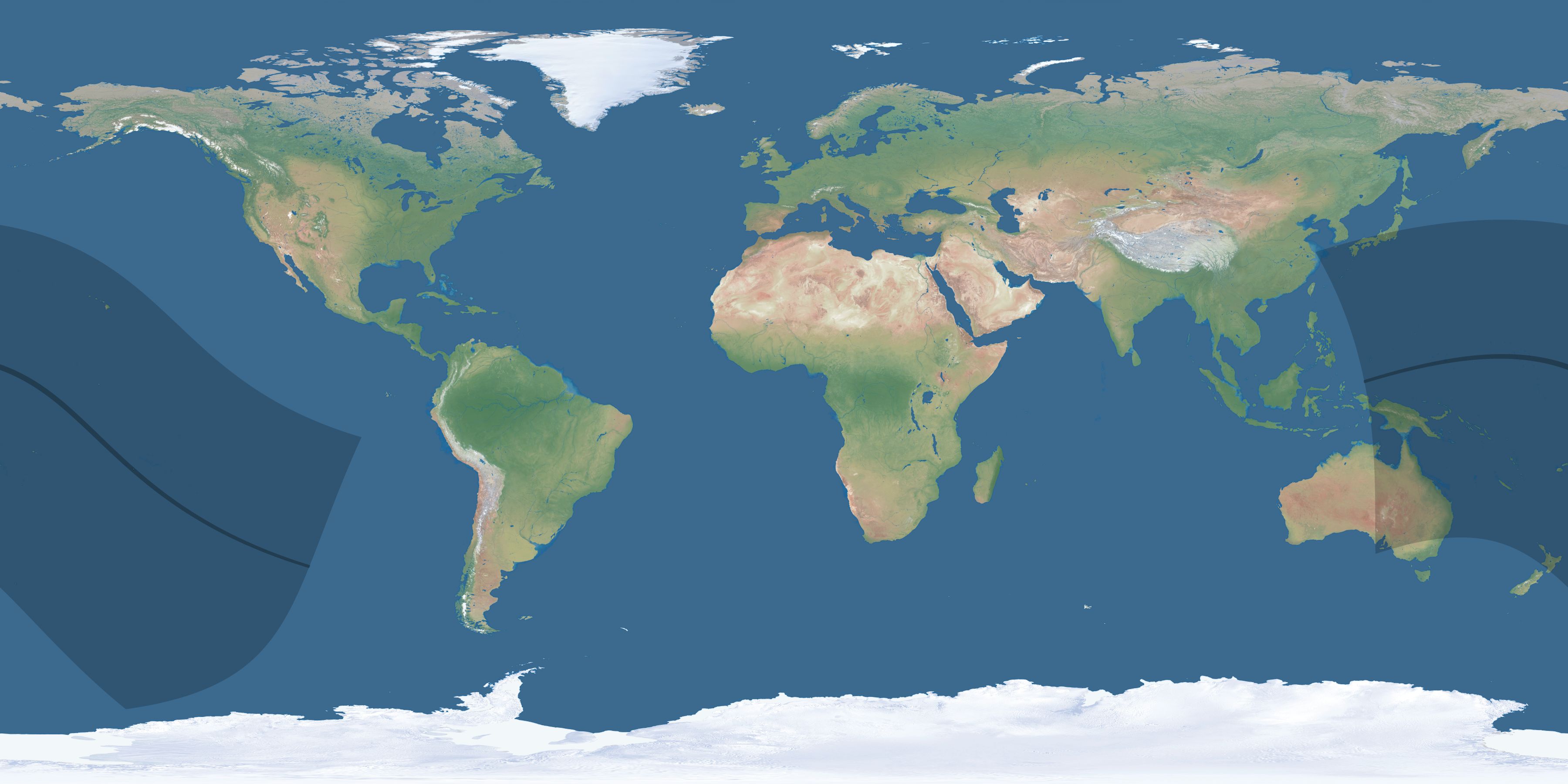 Map of the umbra and penumbra path of the solar eclipse of 08/04/2176