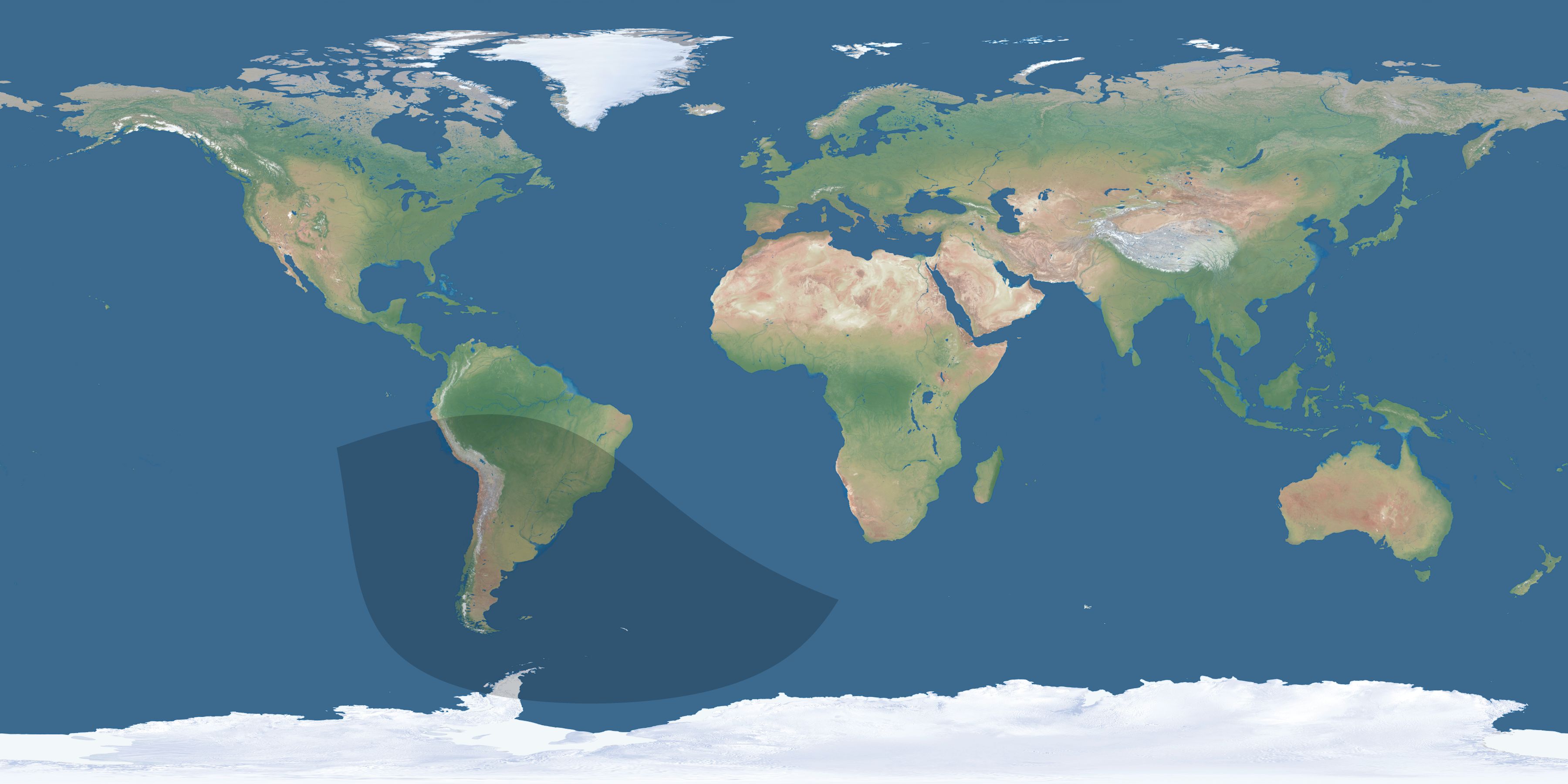 Map of the umbra and penumbra path of the solar eclipse of 07/25/2177