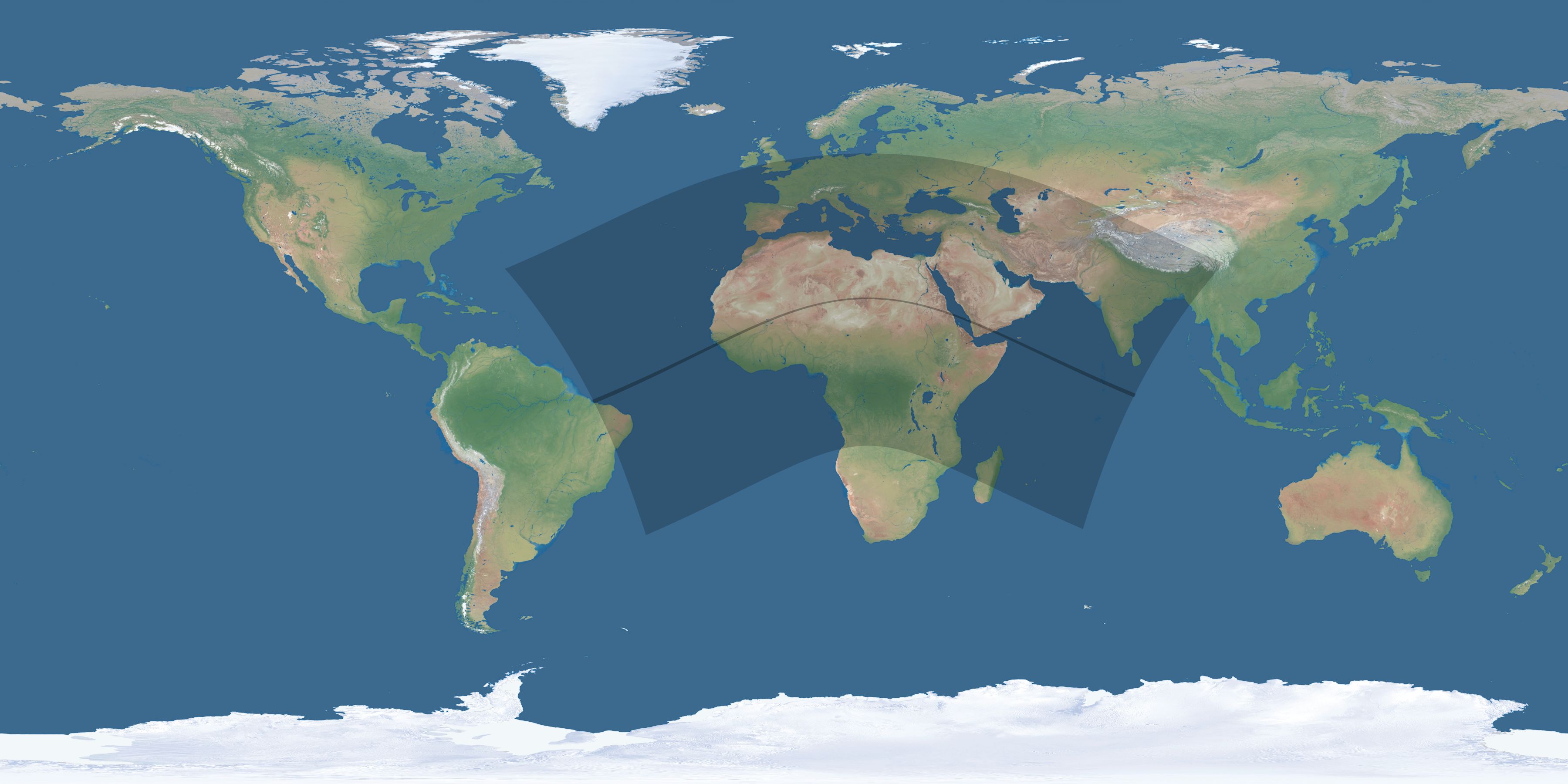 Map of the umbra and penumbra path of the solar eclipse of 06/05/2179
