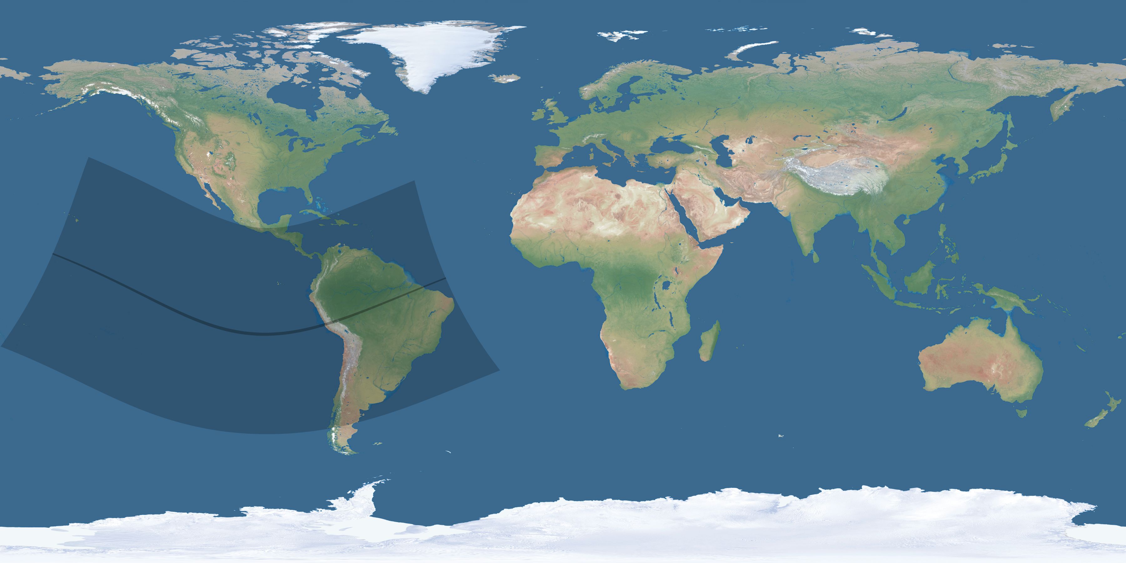 Map of the umbra and penumbra path of the solar eclipse of 11/28/2179