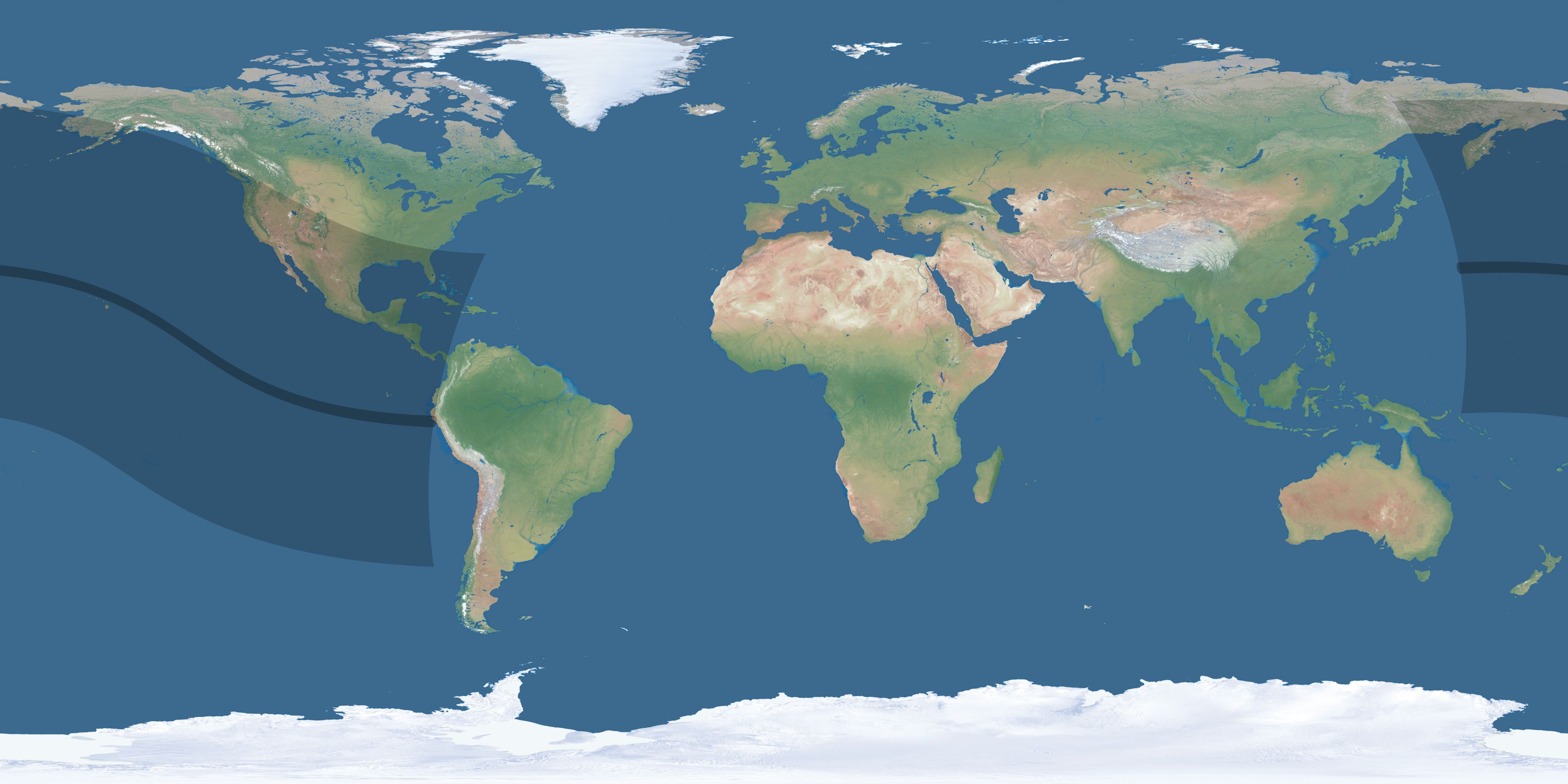 Map of the umbra and penumbra path of the solar eclipse of 09/16/2183