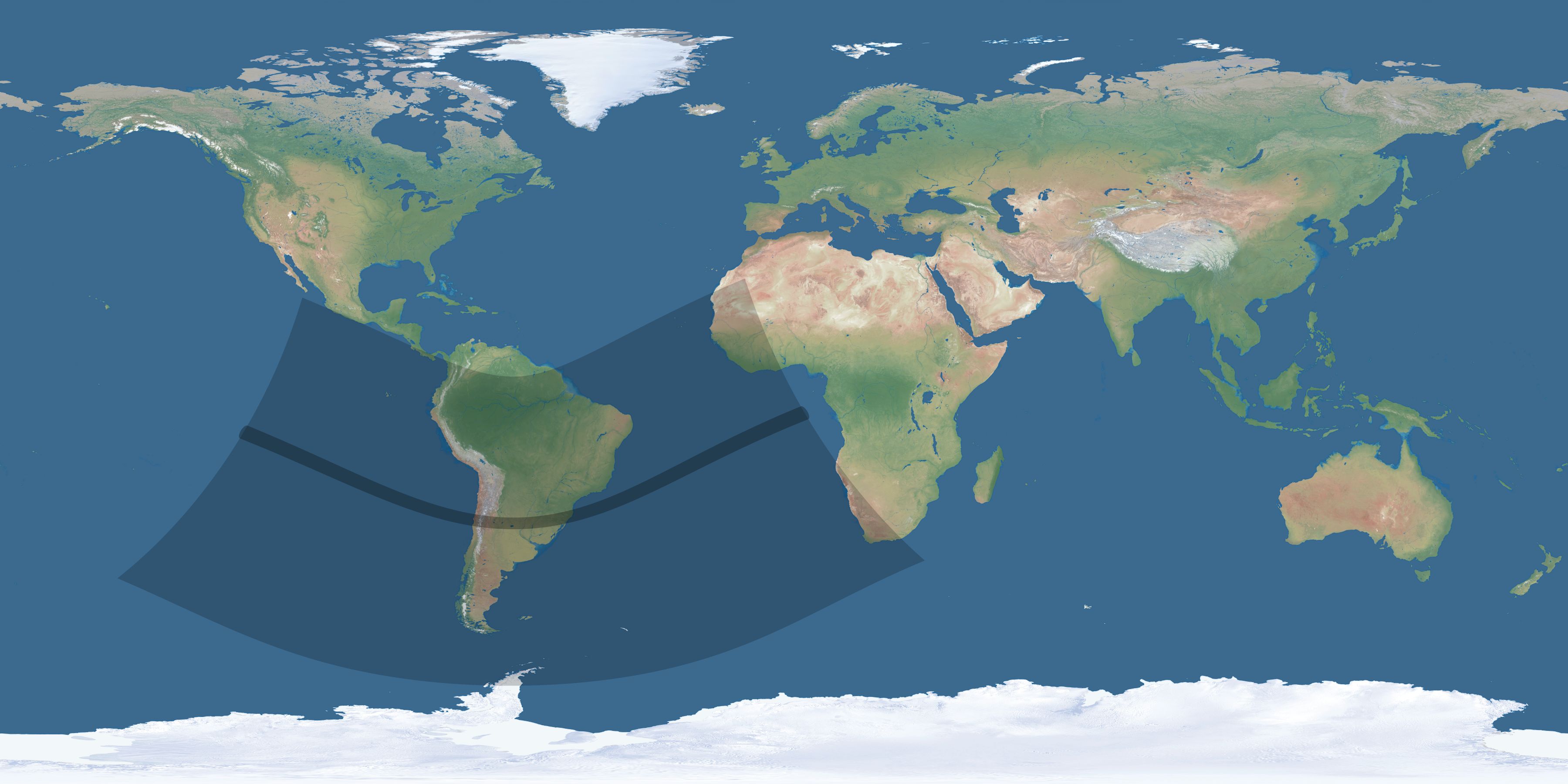 Map of the umbra and penumbra path of the solar eclipse of 01/09/2187