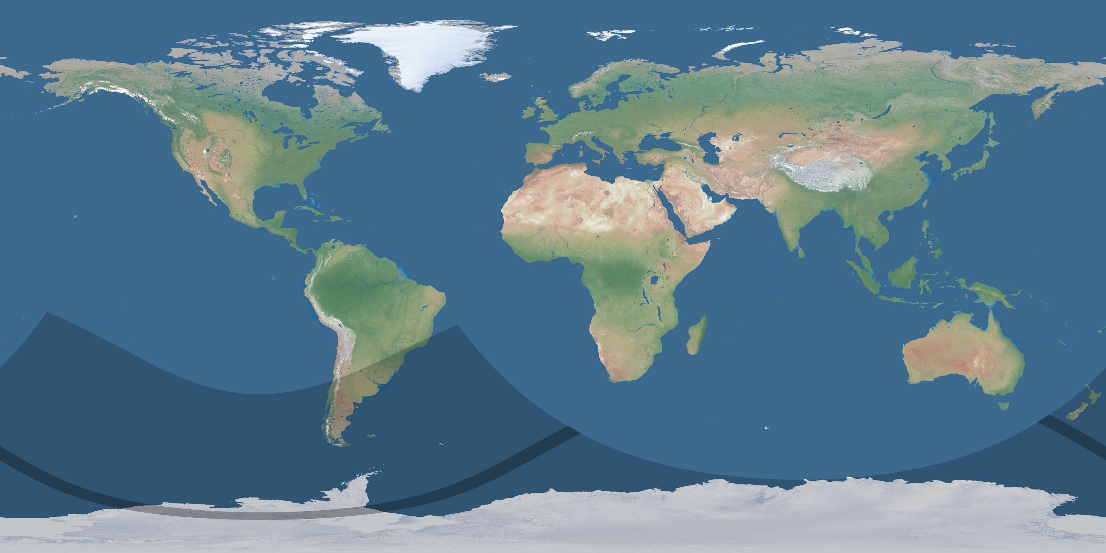 Map of the umbra and penumbra path of the solar eclipse of 12/29/2187