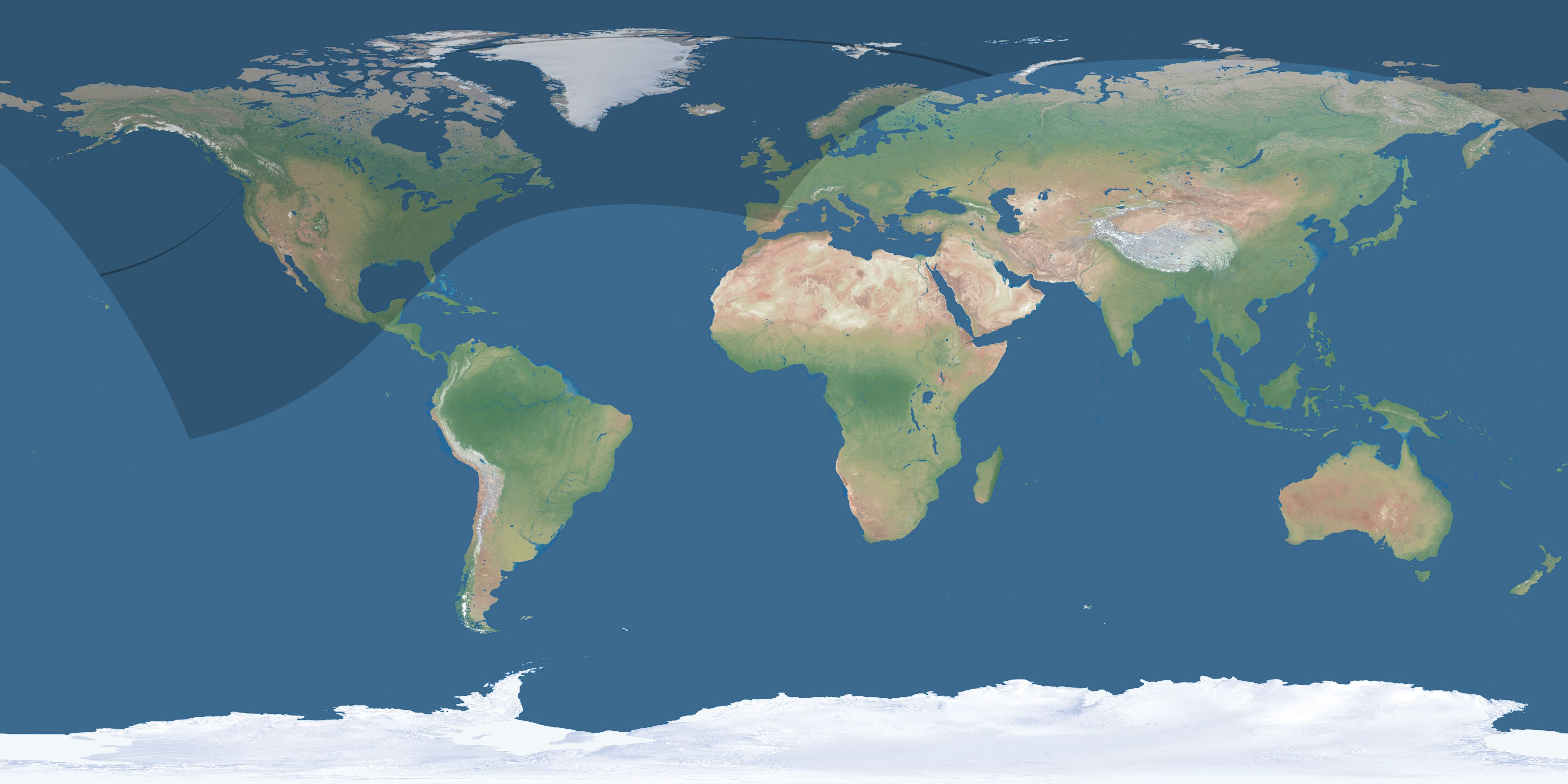 Map of the umbra and penumbra path of the solar eclipse of 04/23/2191