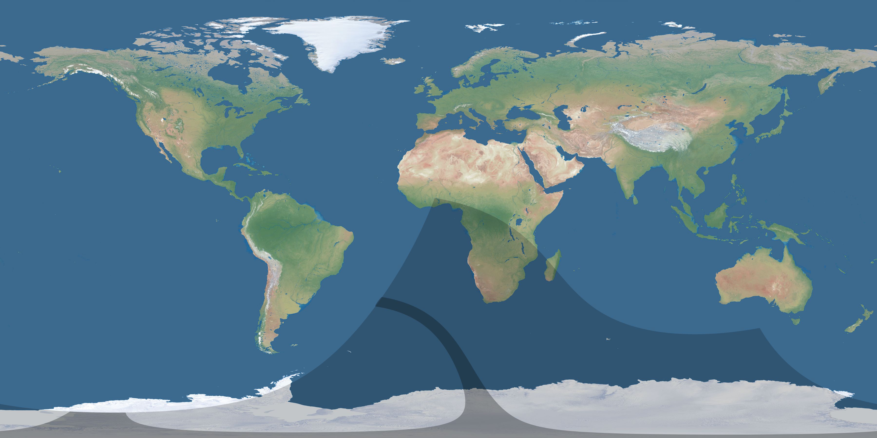 Map of the umbra and penumbra path of the solar eclipse of 10/18/2191