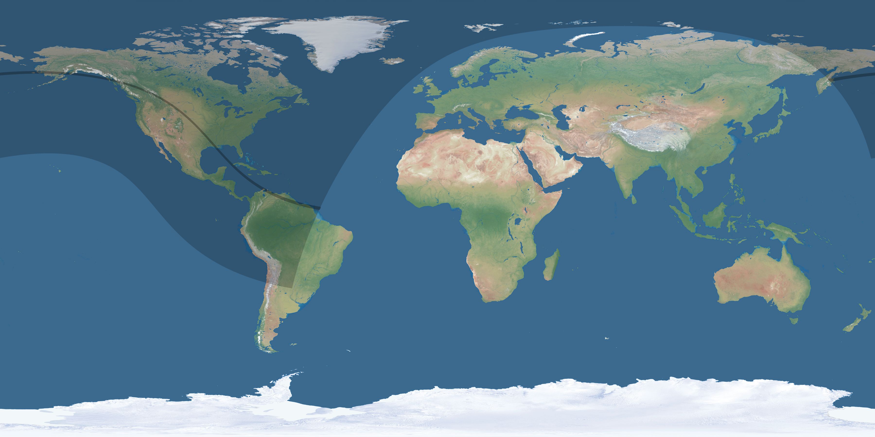 Map of the umbra and penumbra path of the solar eclipse of 08/26/2193
