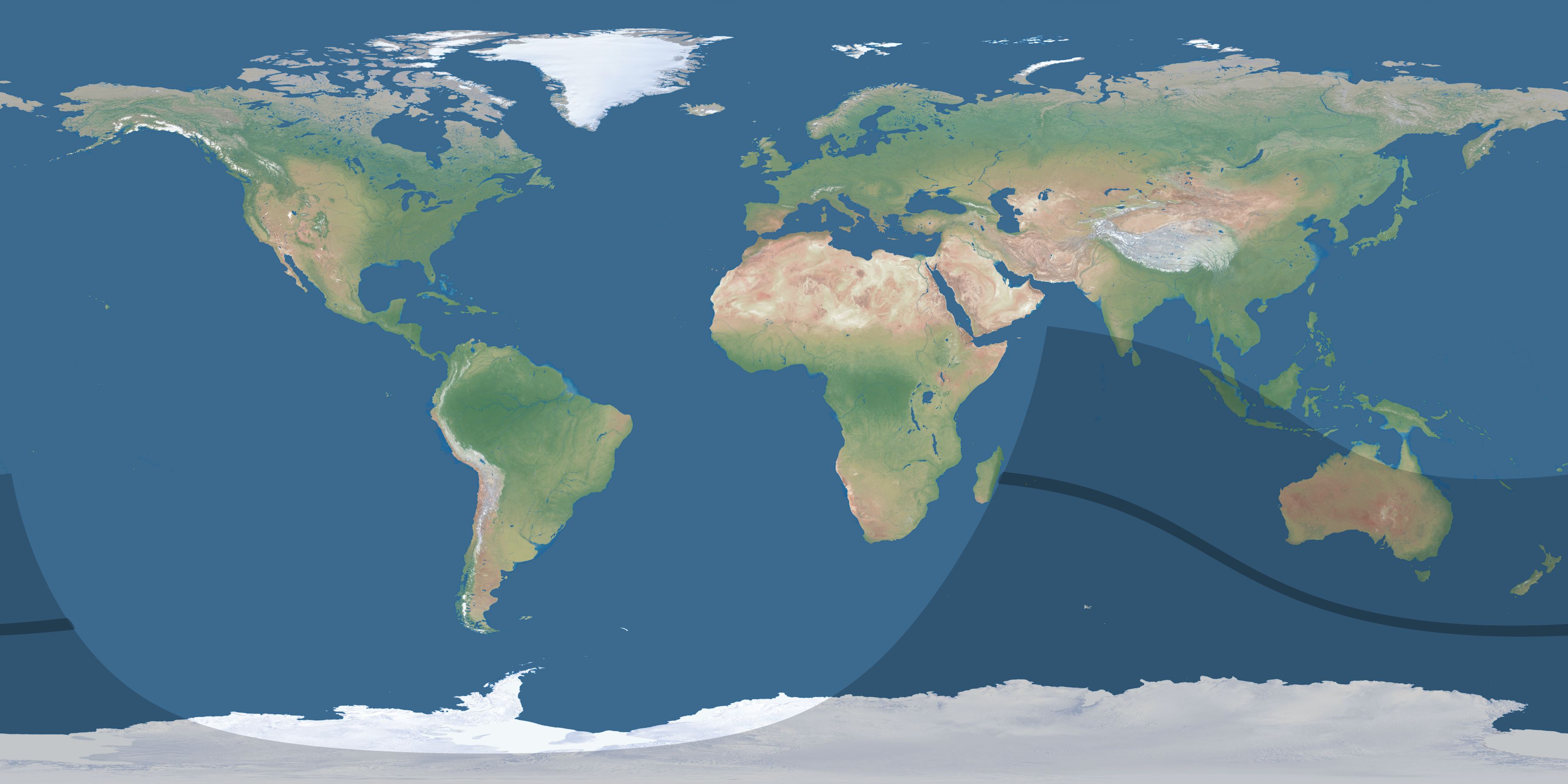 Map of the umbra and penumbra path of the solar eclipse of 10/09/2200