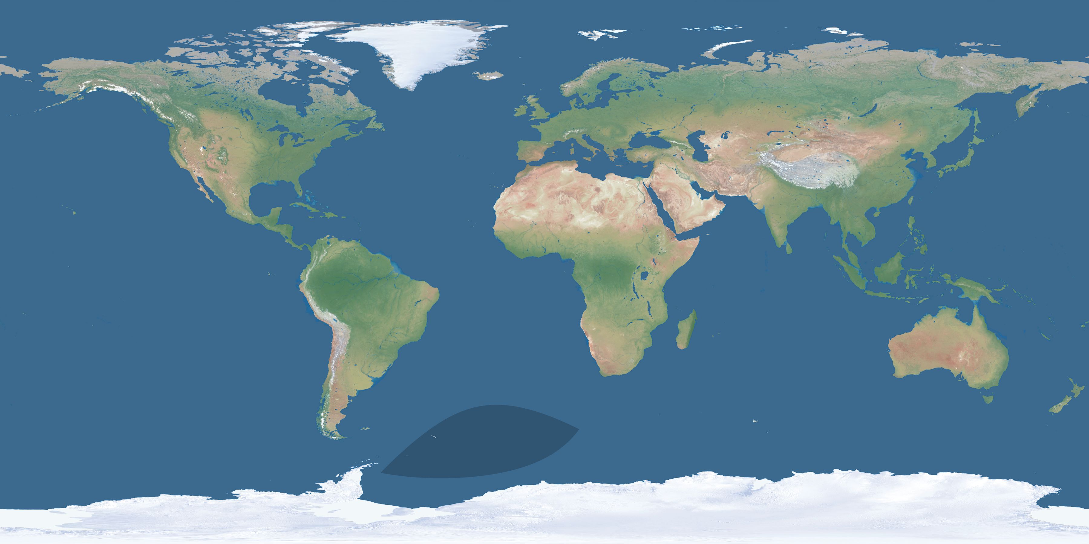 Map of the umbra and penumbra path of the solar eclipse of 06/07/2206