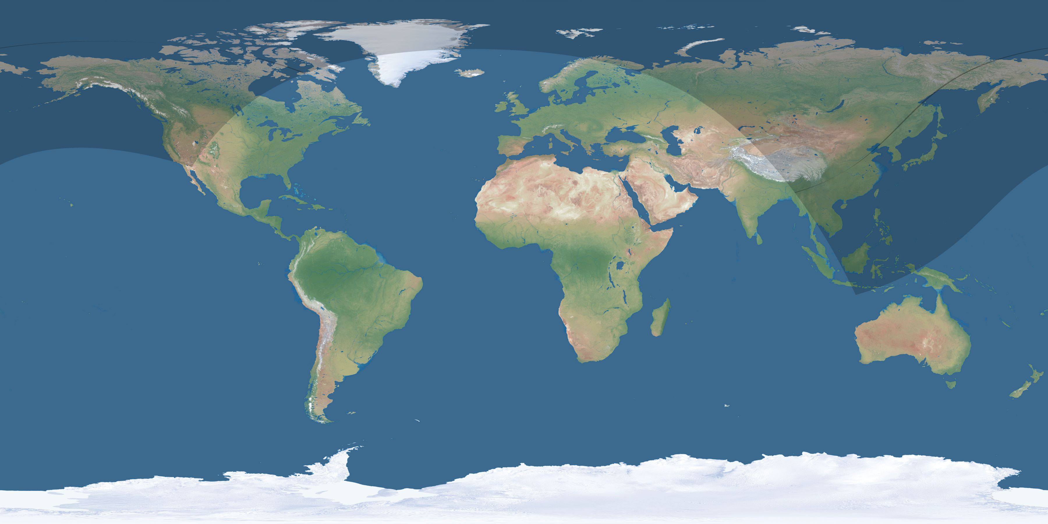 Map of the umbra and penumbra path of the solar eclipse of 05/05/2209