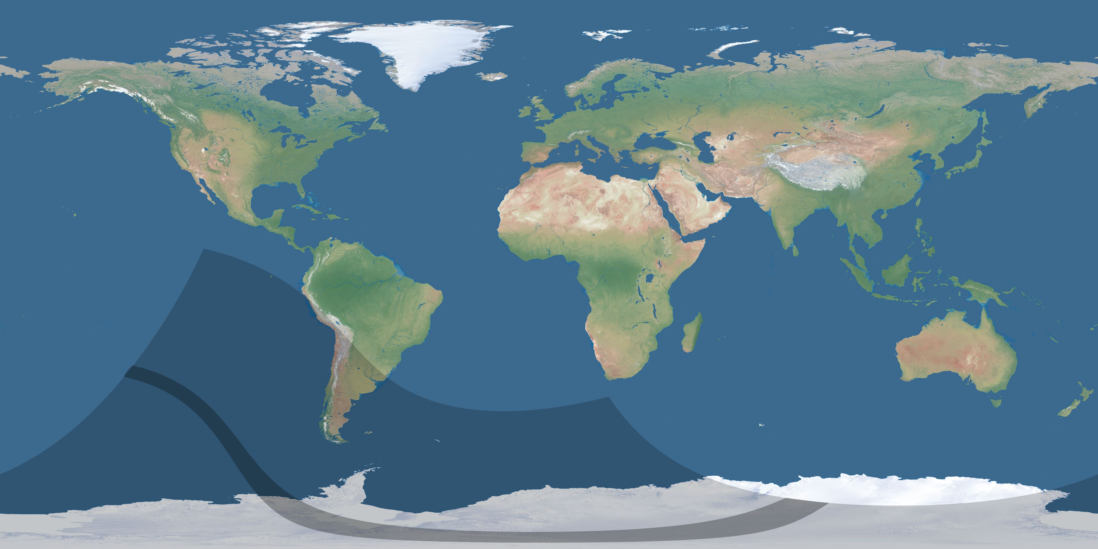 Map of the umbra and penumbra path of the solar eclipse of 10/29/2209