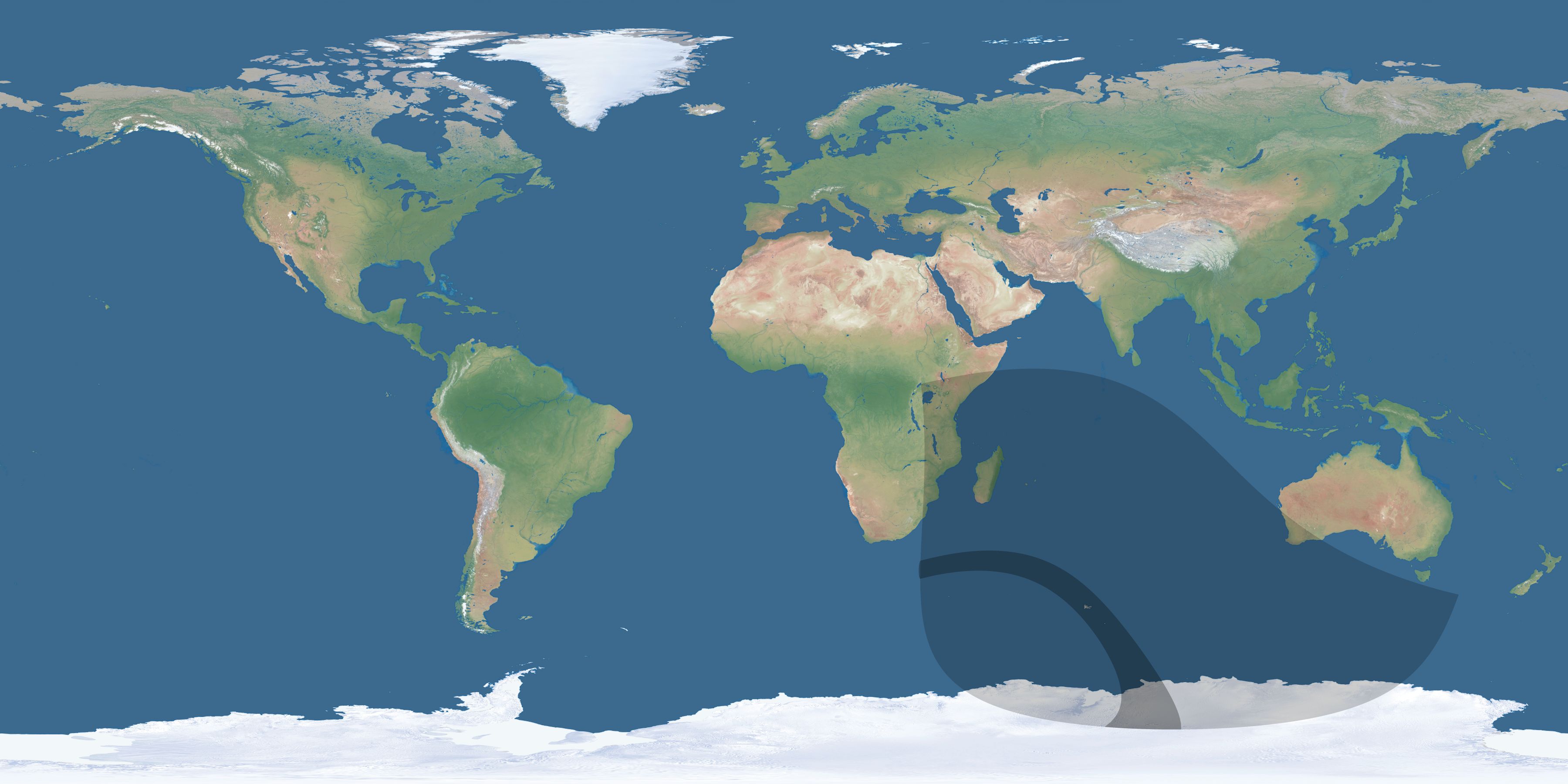 Map of the umbra and penumbra path of the solar eclipse of 08/17/2213