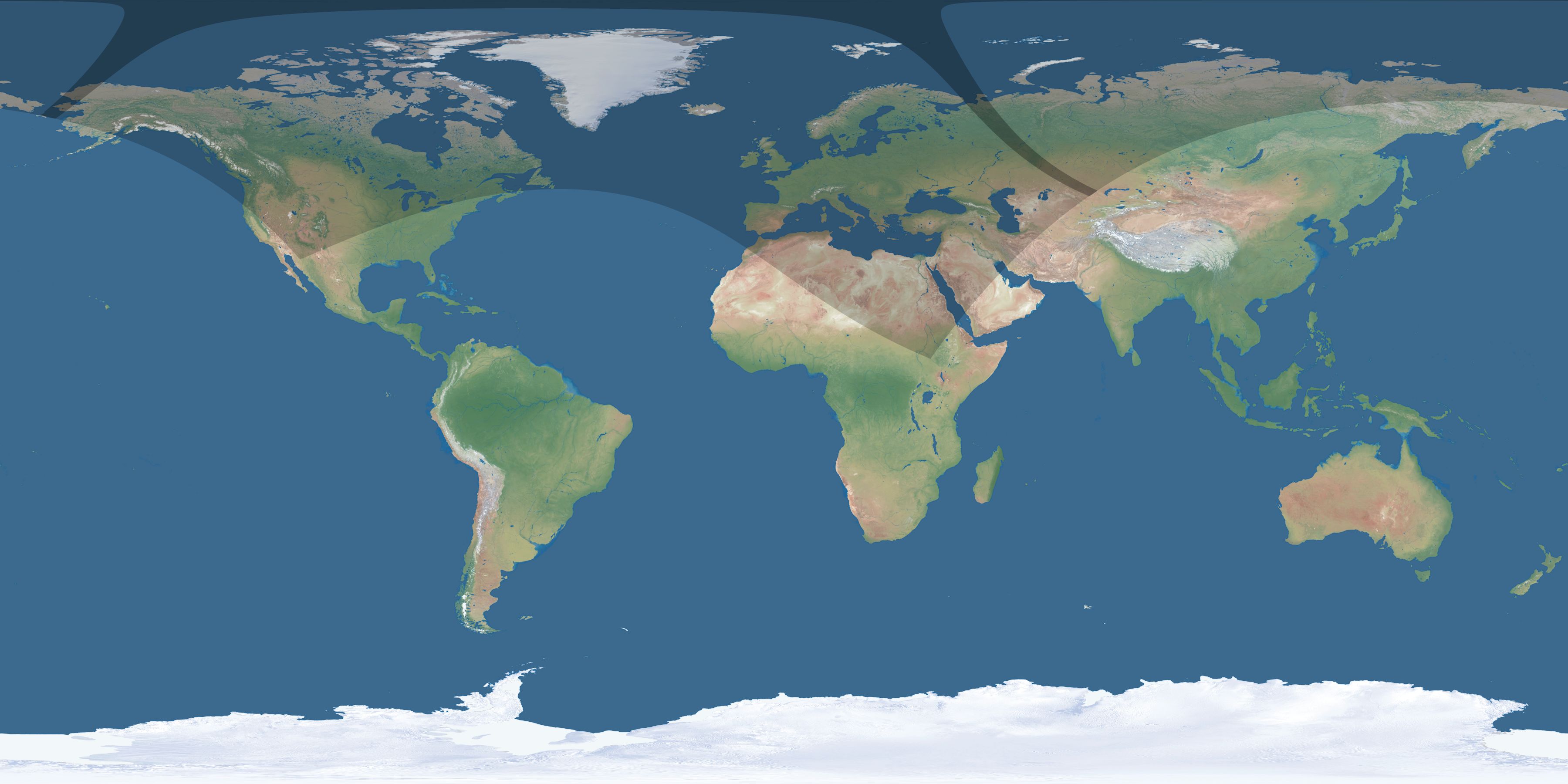 Map of the umbra and penumbra path of the solar eclipse of 07/08/2214