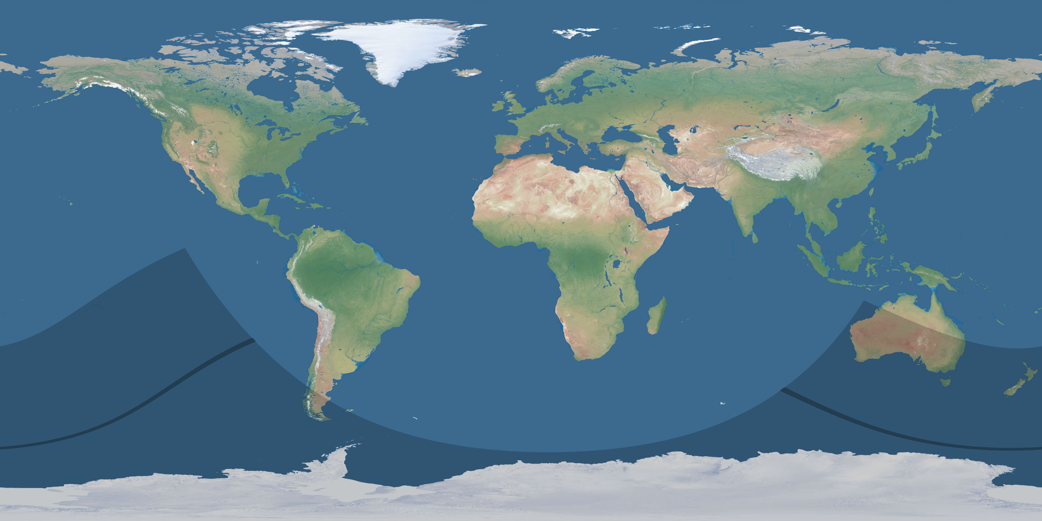 Map of the umbra and penumbra path of the solar eclipse of 01/01/2215
