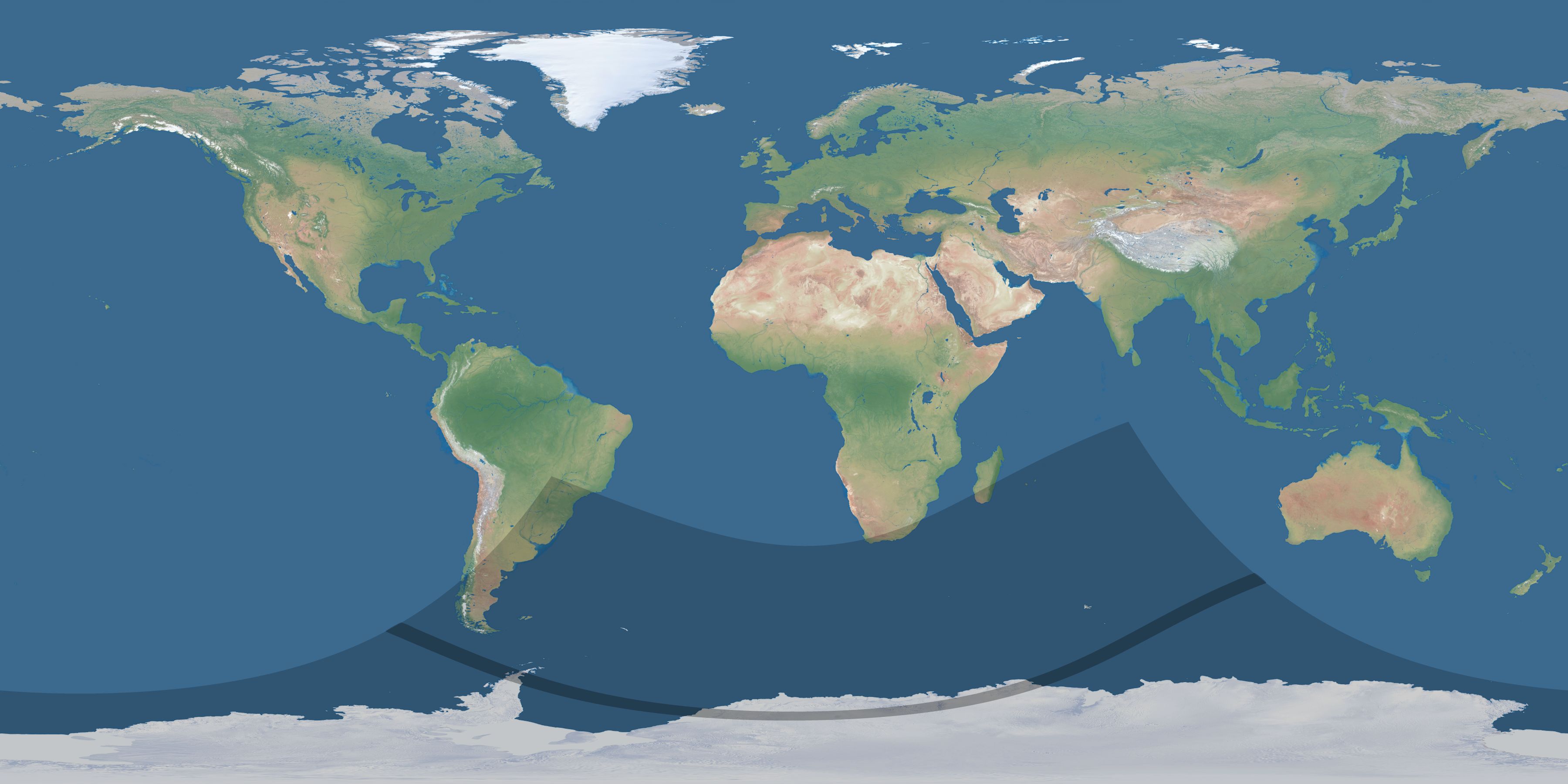 Map of the umbra and penumbra path of the solar eclipse of 01/21/2224