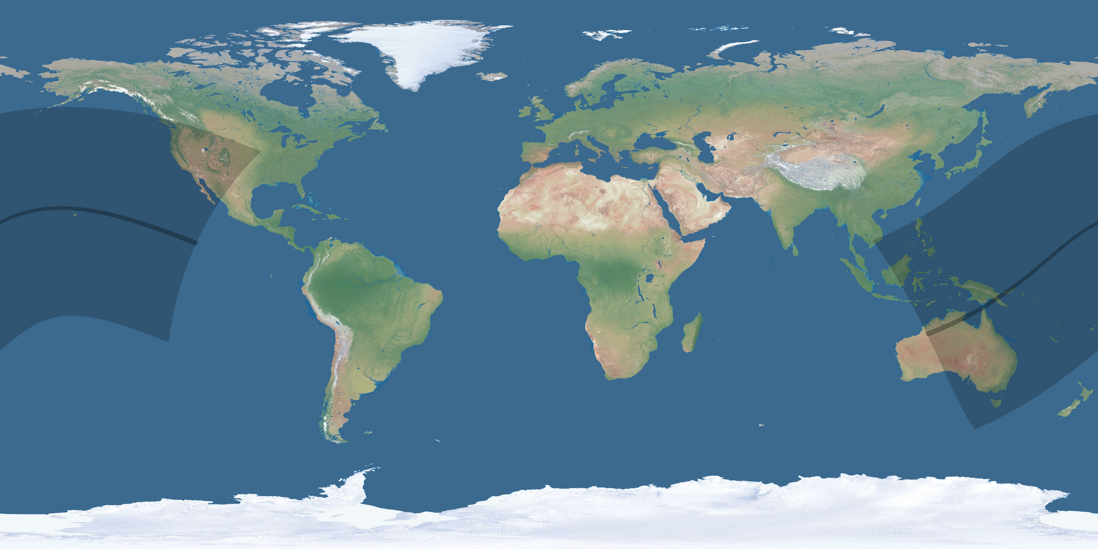 Map of the umbra and penumbra path of the solar eclipse of 05/27/2226