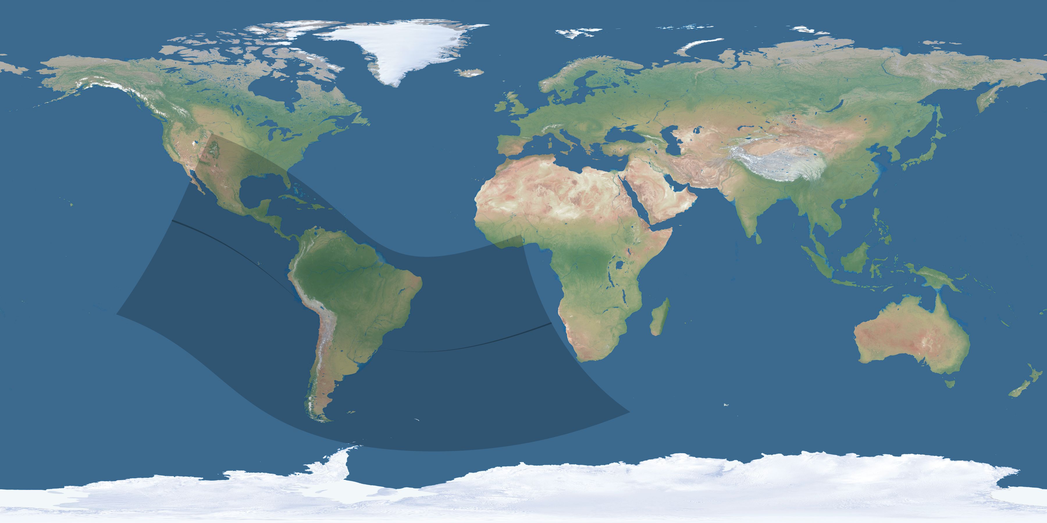 Map of the umbra and penumbra path of the solar eclipse of 11/20/2226