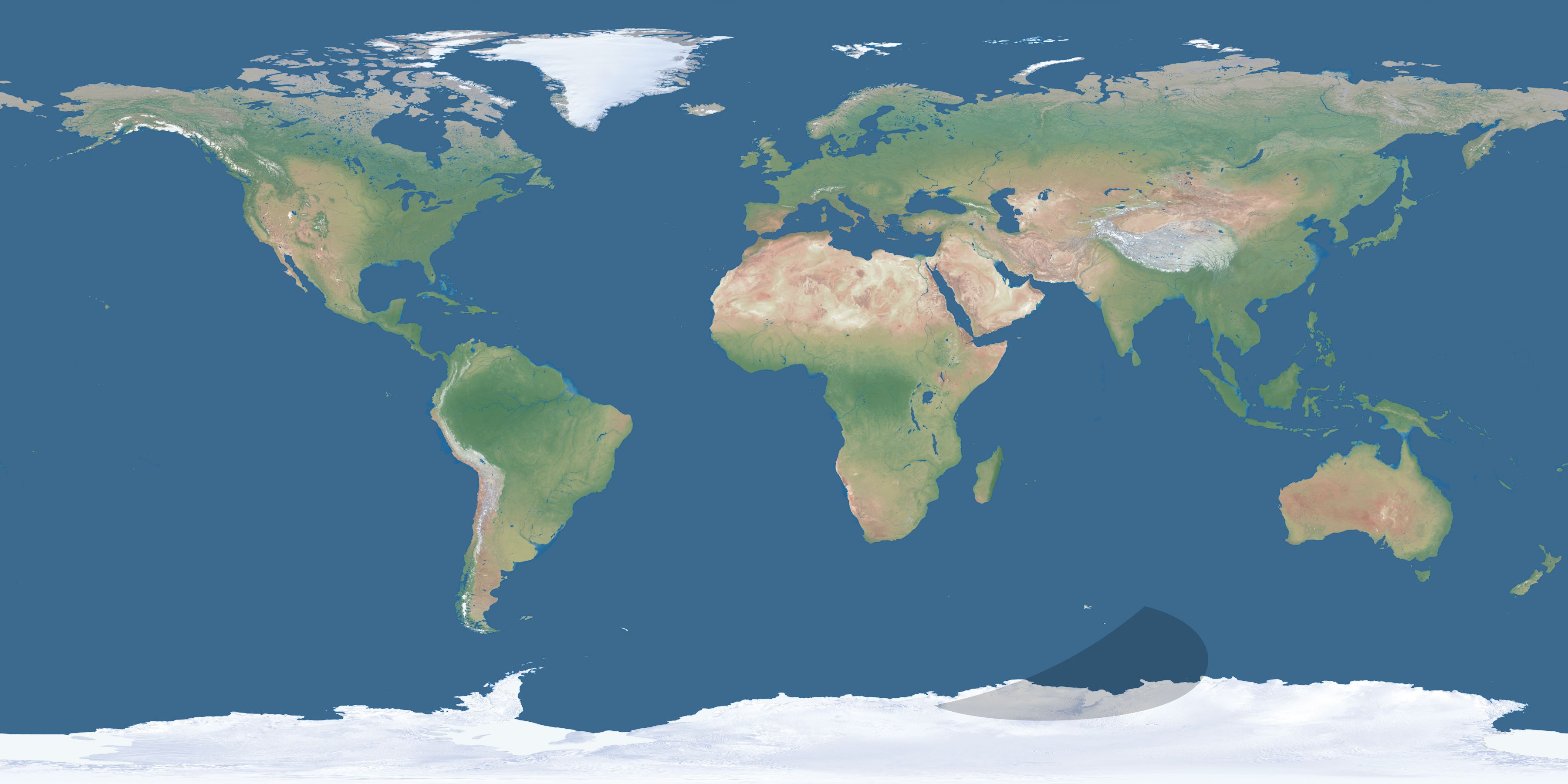 Map of the umbra and penumbra path of the solar eclipse of 10/29/2228