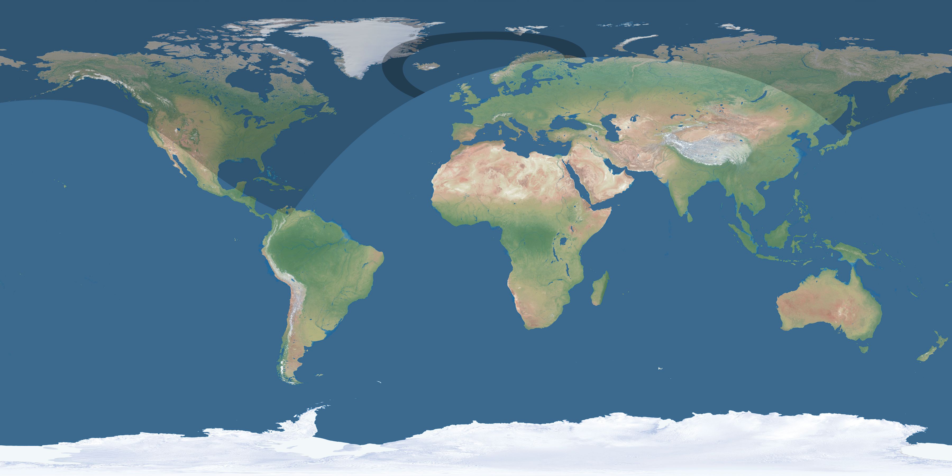 Map of the umbra and penumbra path of the solar eclipse of 07/18/2232