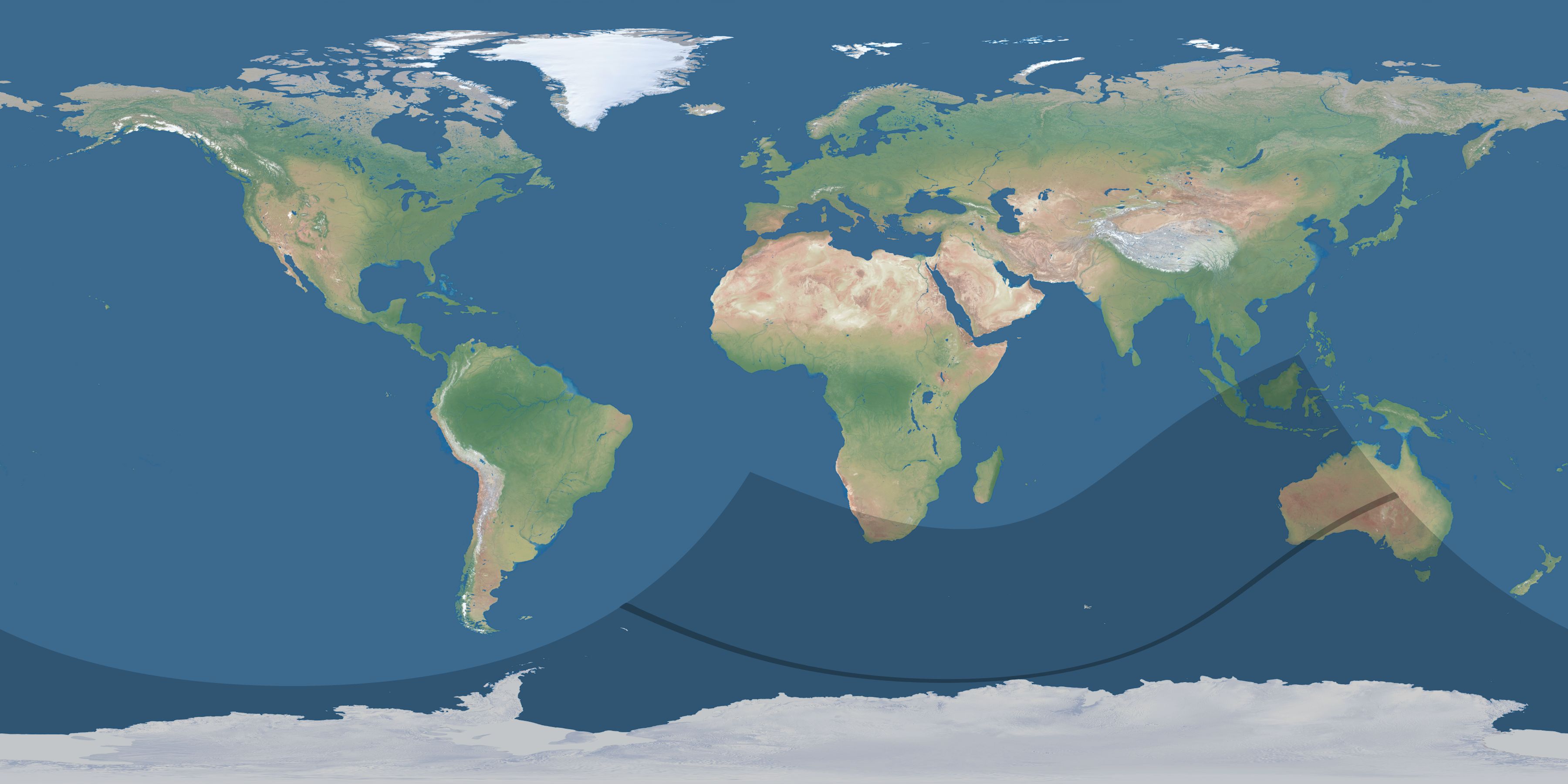 Map of the umbra and penumbra path of the solar eclipse of 01/11/2233