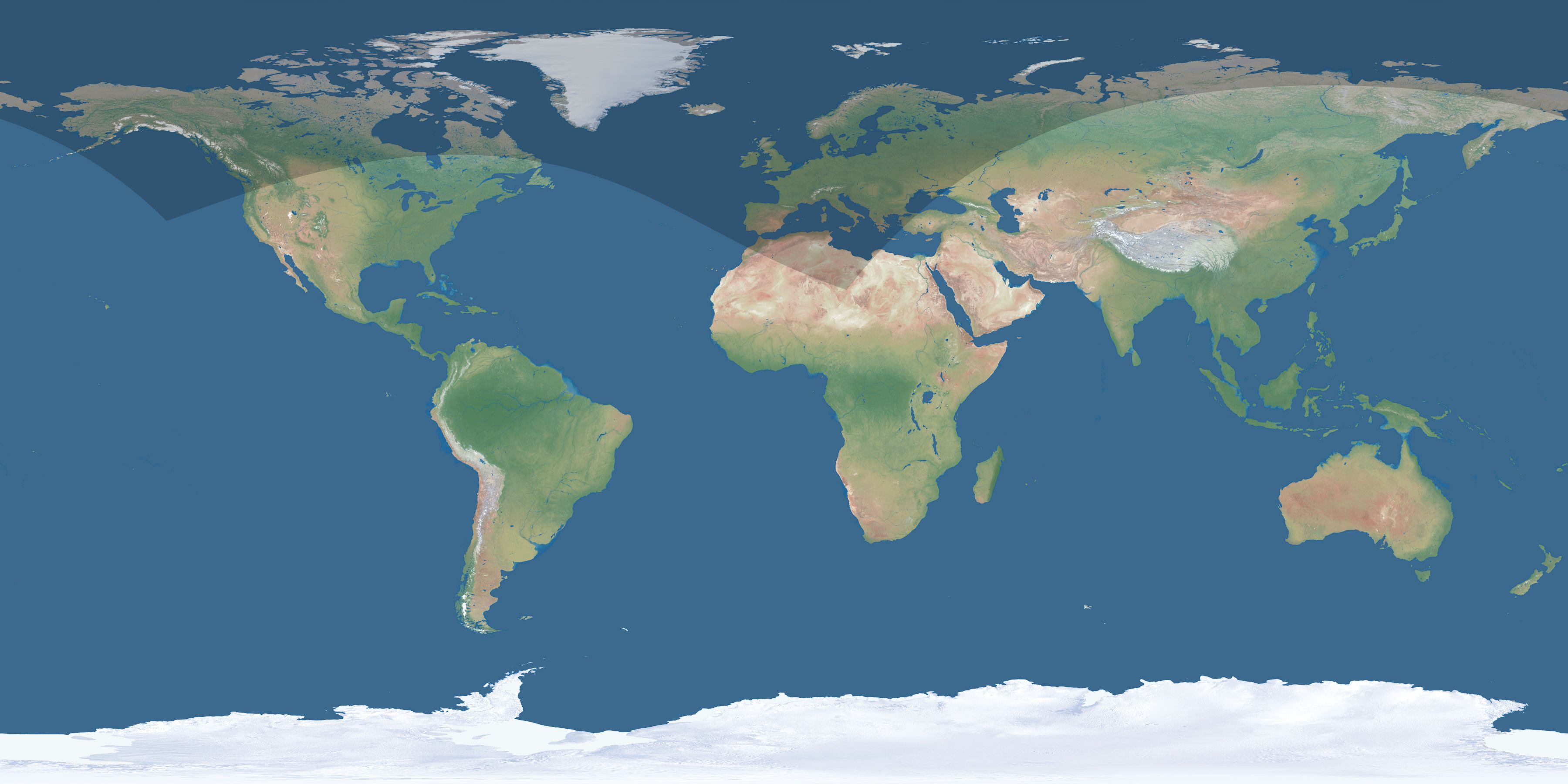 Map of the umbra and penumbra path of the solar eclipse of 07/28/2242