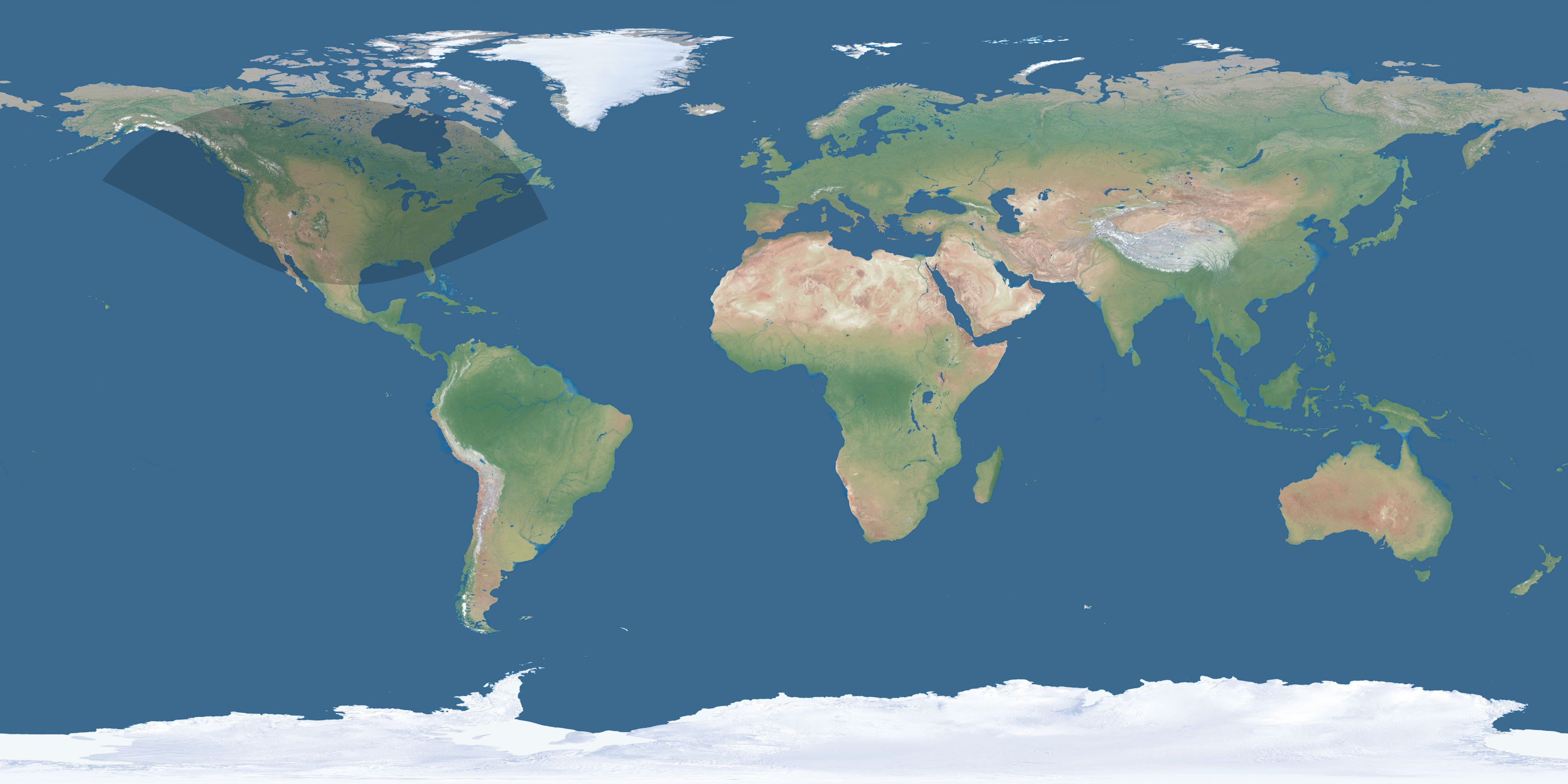 Map of the umbra and penumbra path of the solar eclipse of 12/22/2242