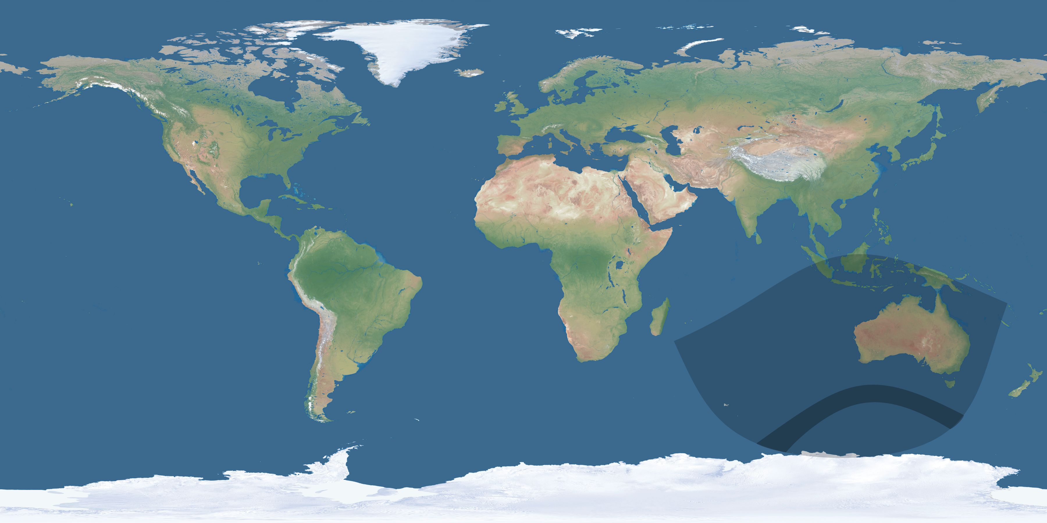 Map of the umbra and penumbra path of the solar eclipse of 06/18/2243