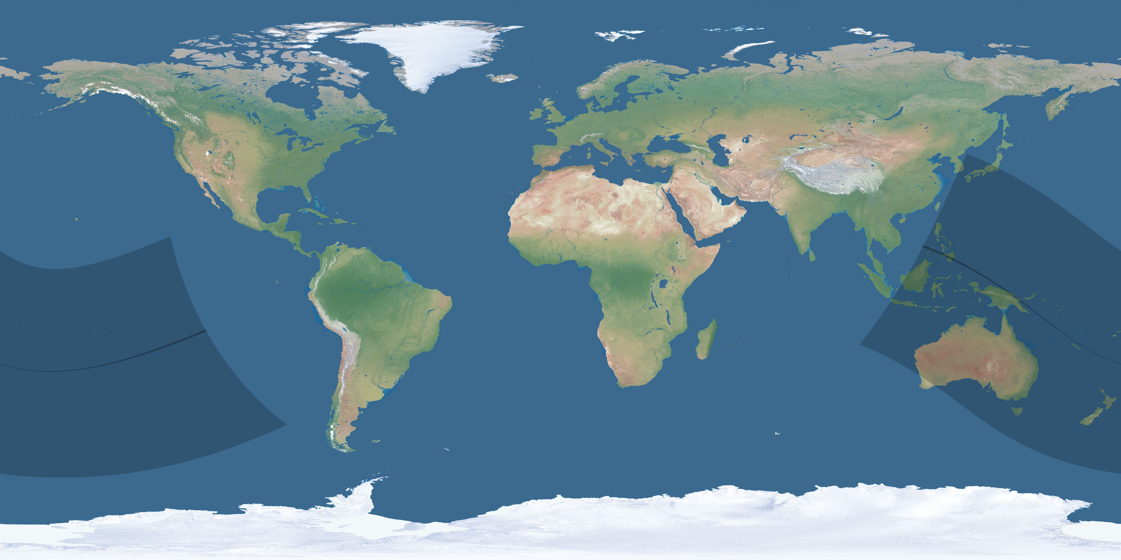 Map of the umbra and penumbra path of the solar eclipse of 12/01/2244