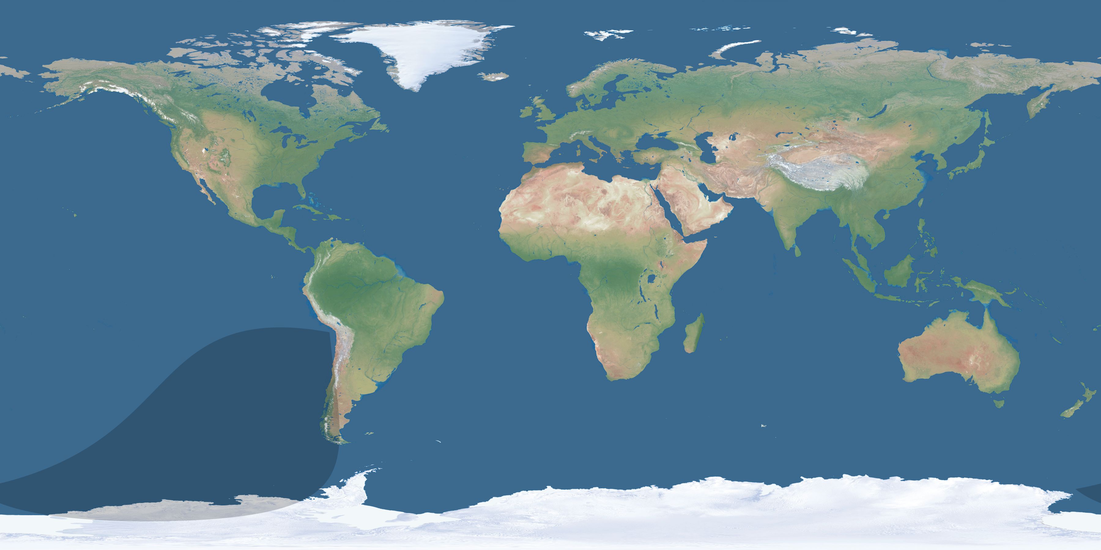 Map of the umbra and penumbra path of the solar eclipse of 04/16/2246
