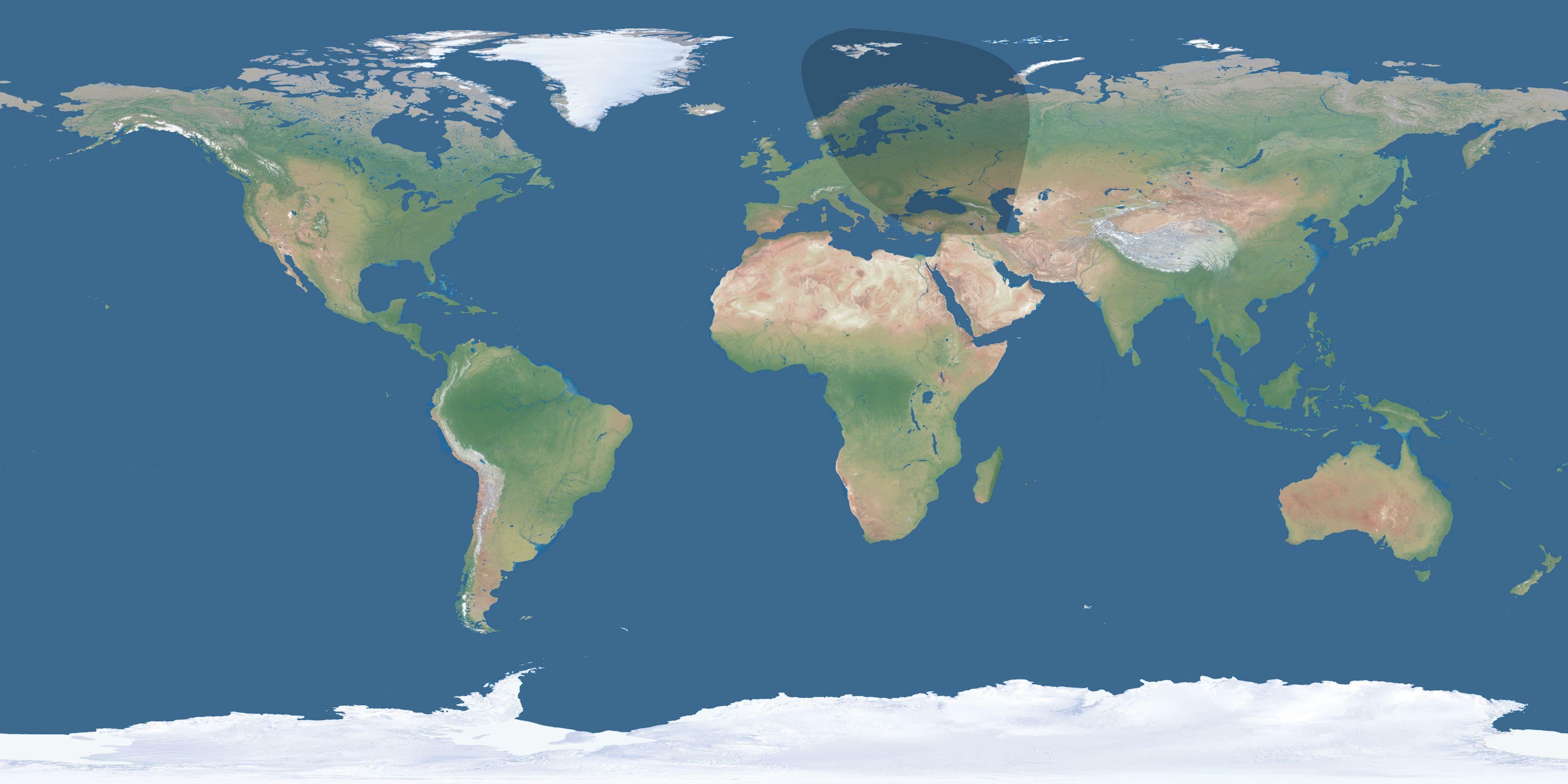 Map of the umbra and penumbra path of the solar eclipse of 10/10/2246