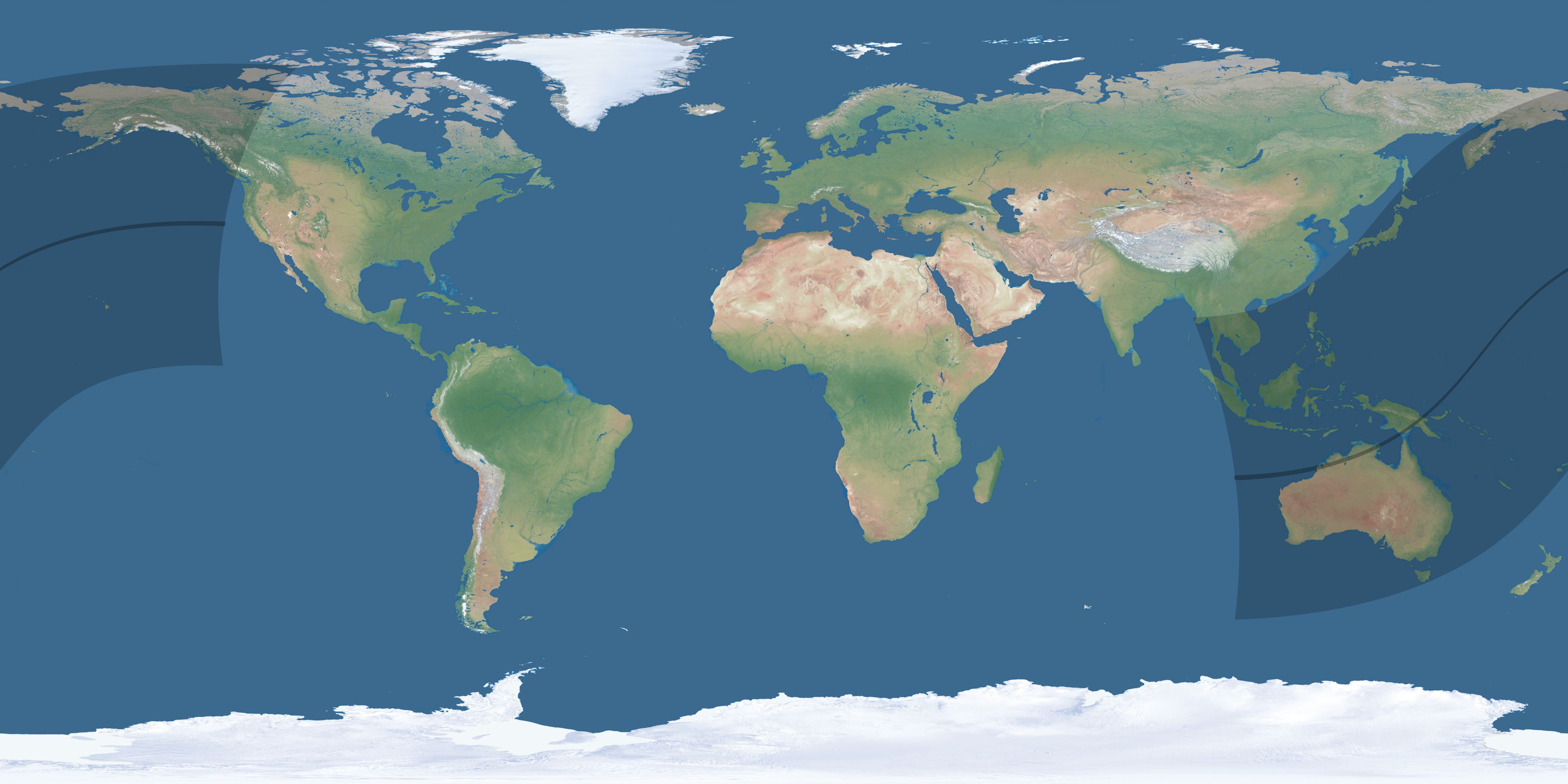 Map of the umbra and penumbra path of the solar eclipse of 03/26/2248