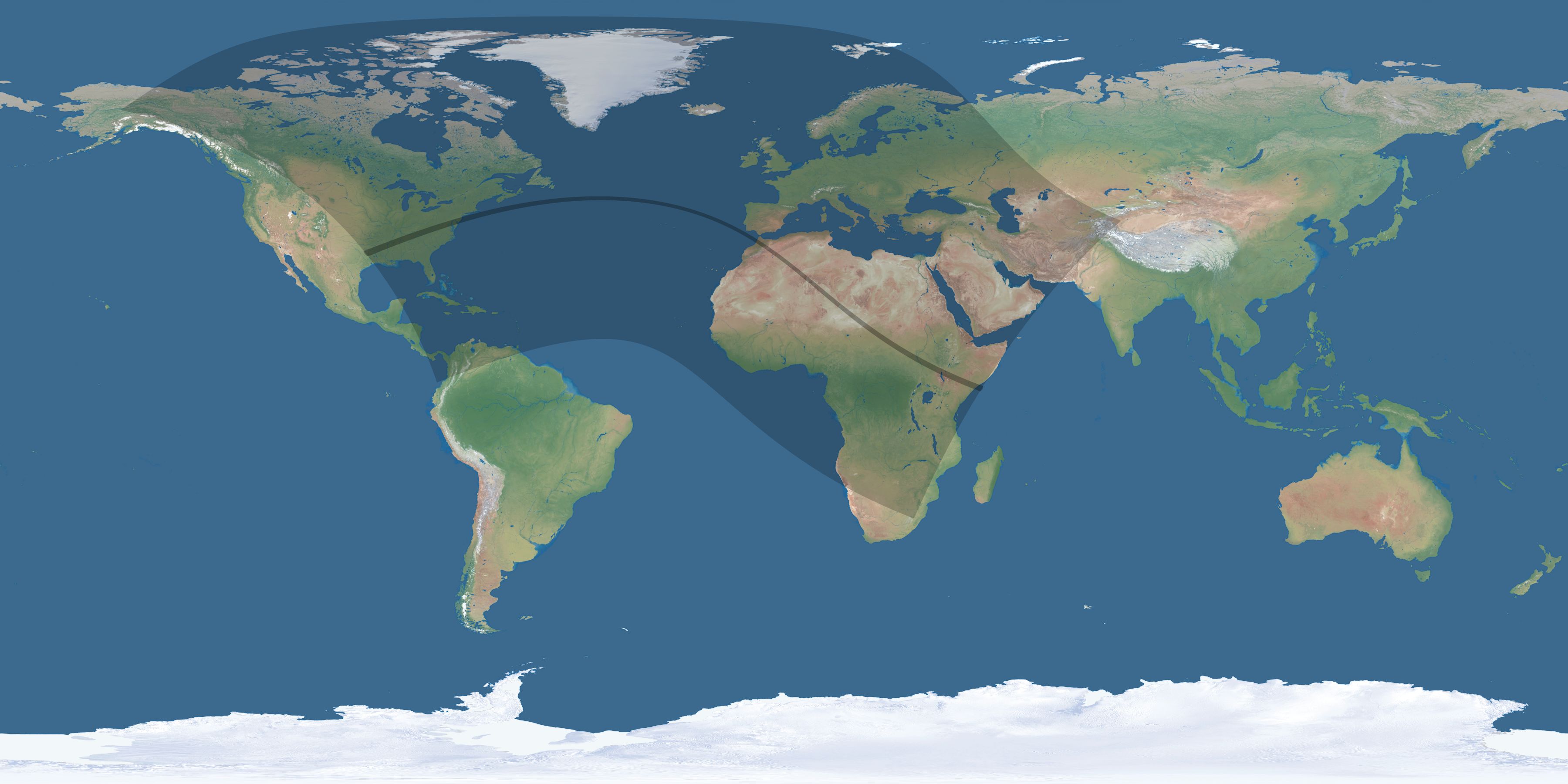 Map of the umbra and penumbra path of the solar eclipse of 07/19/2251