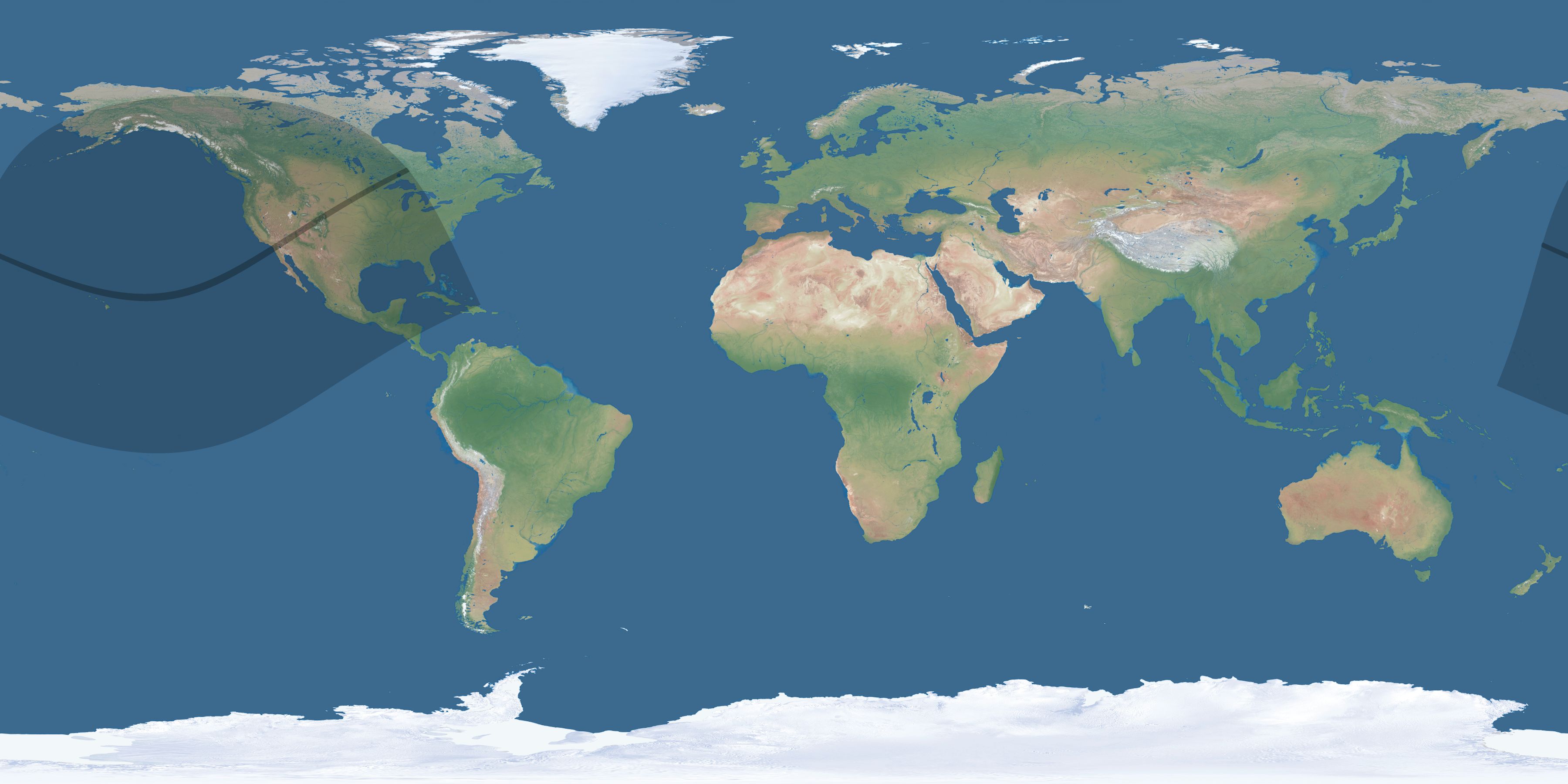 Map of the umbra and penumbra path of the solar eclipse of 12/31/2252