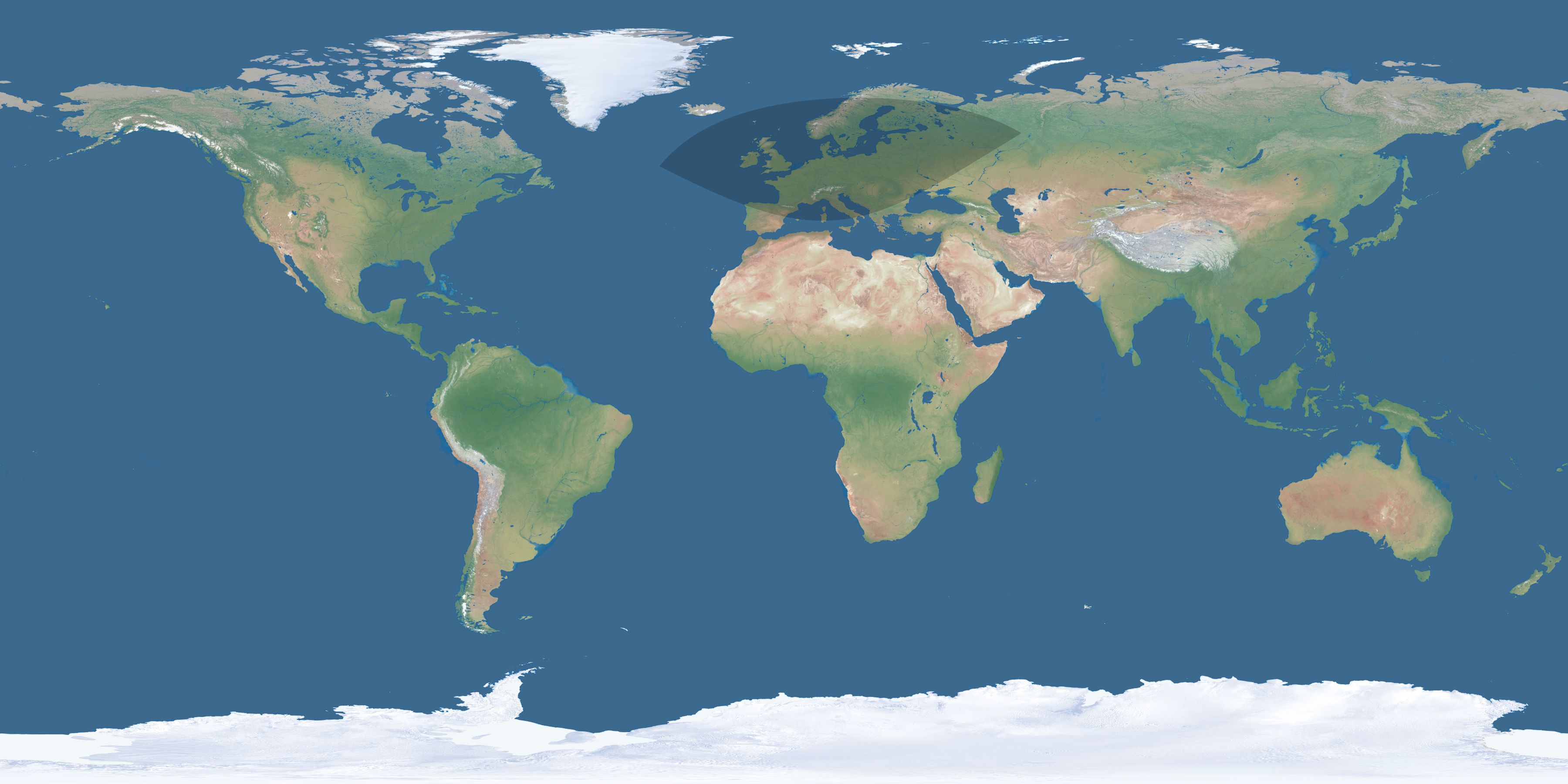 Map of the umbra and penumbra path of the solar eclipse of 12/21/2253