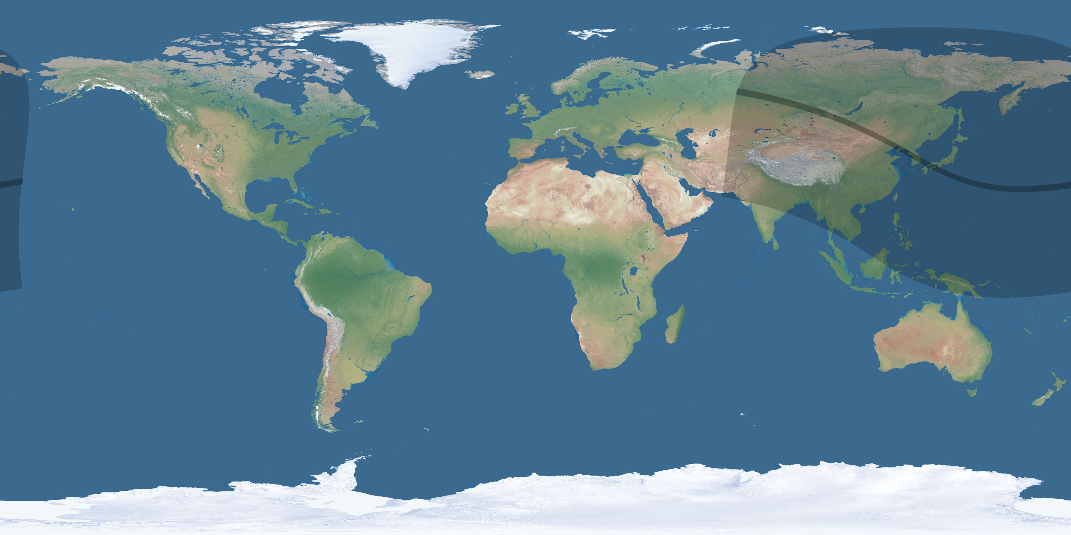 Map of the umbra and penumbra path of the solar eclipse of 10/19/2256