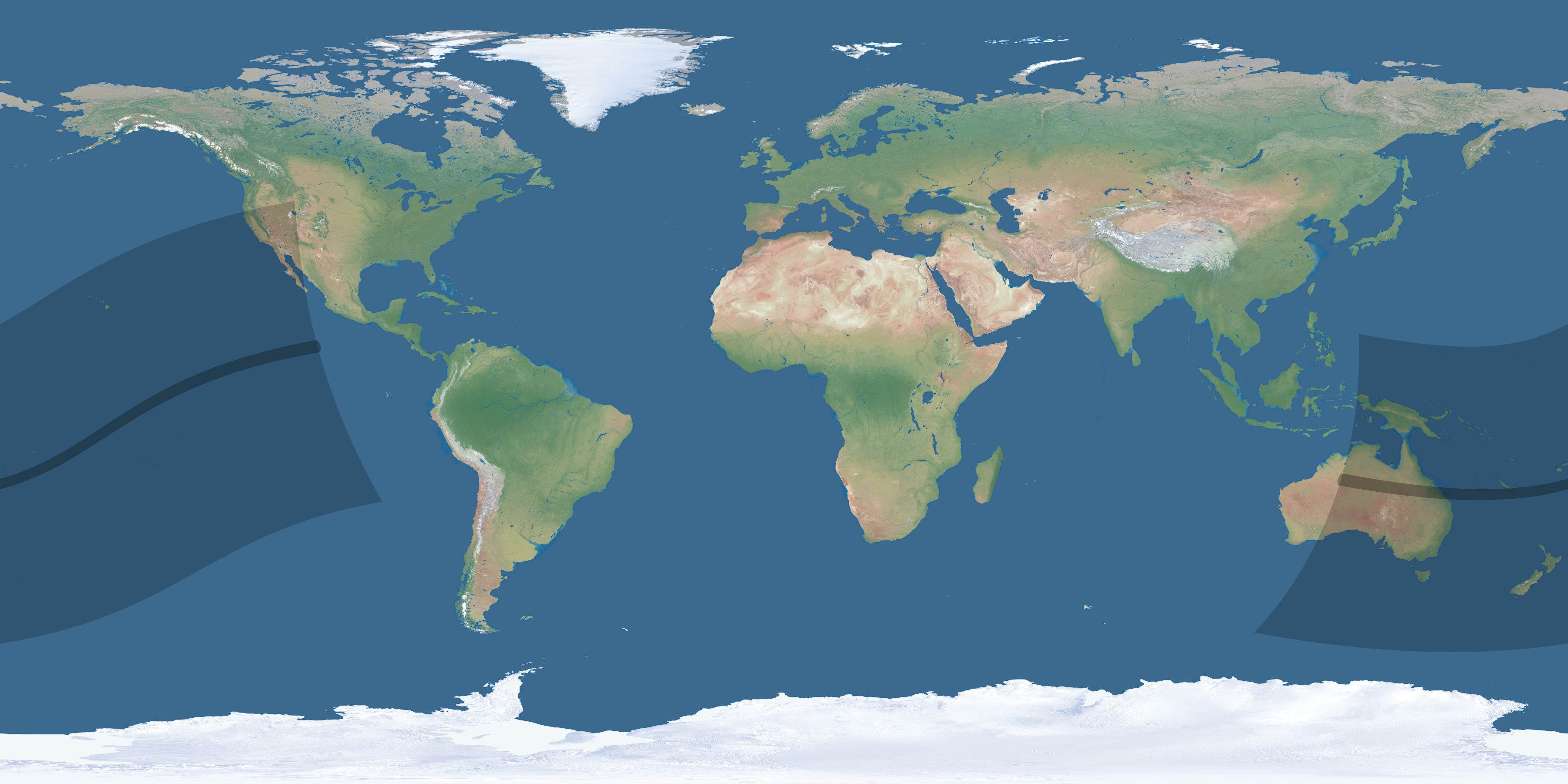 Map of the umbra and penumbra path of the solar eclipse of 02/23/2259