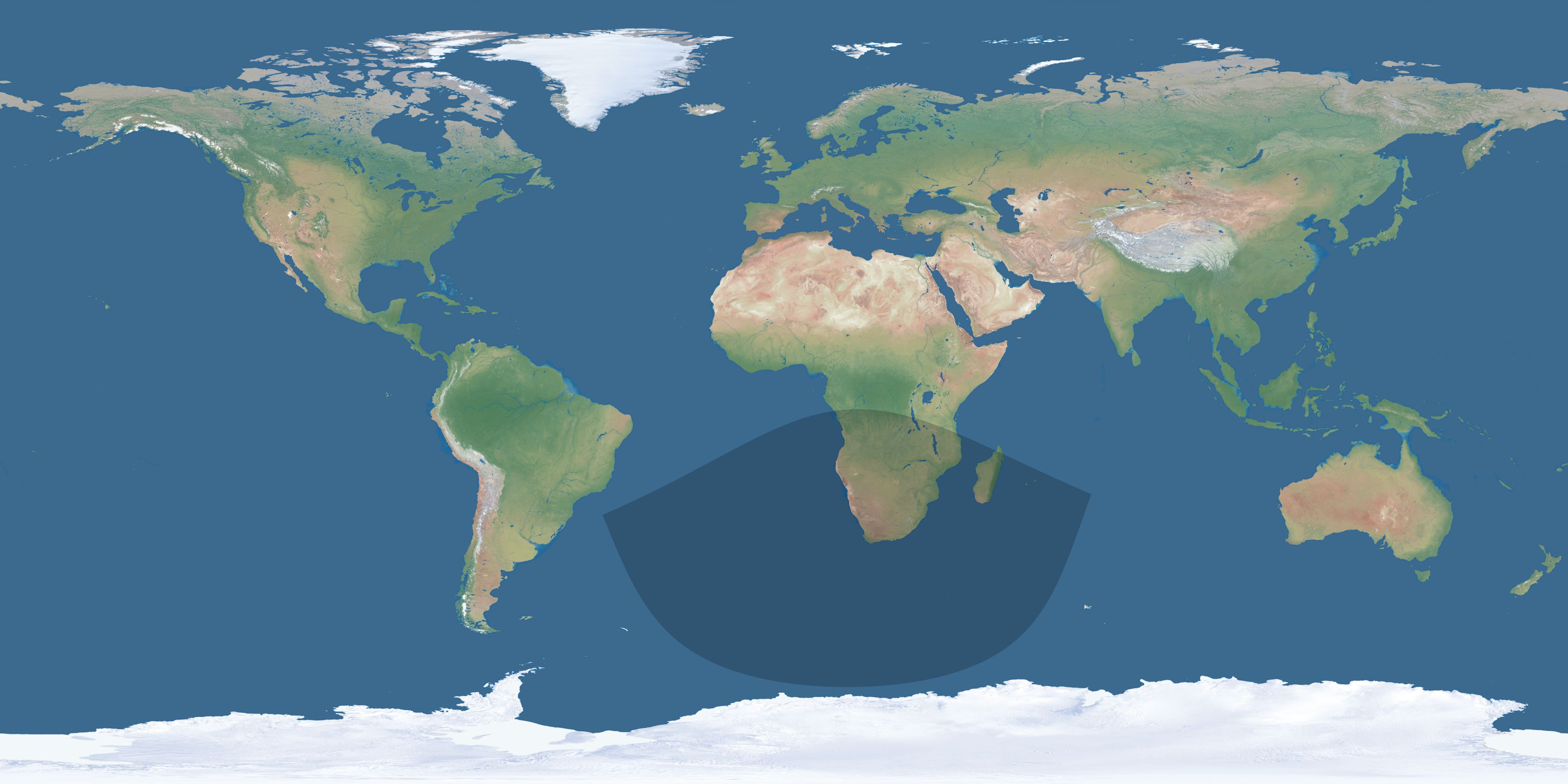 Map of the umbra and penumbra path of the solar eclipse of 06/28/2261