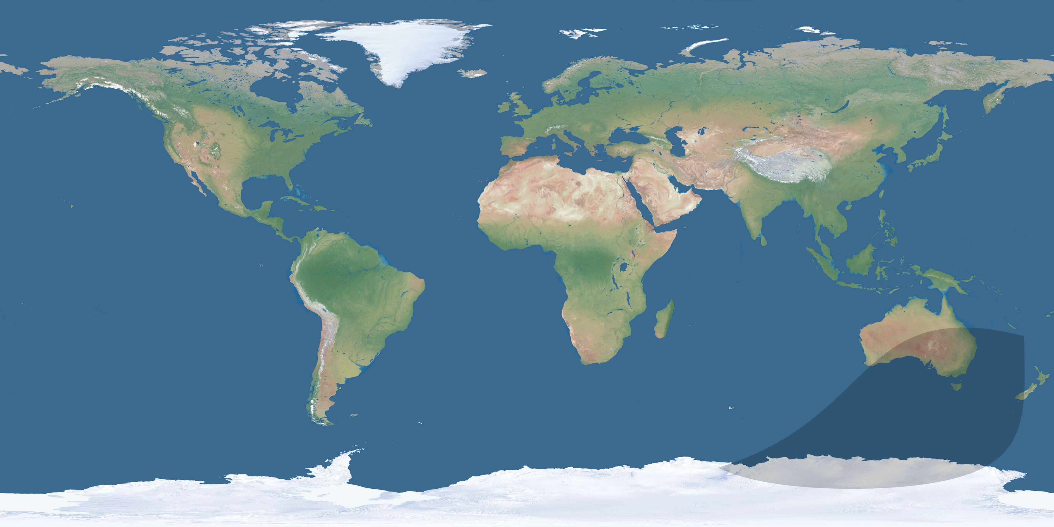 Map of the umbra and penumbra path of the solar eclipse of 04/27/2264