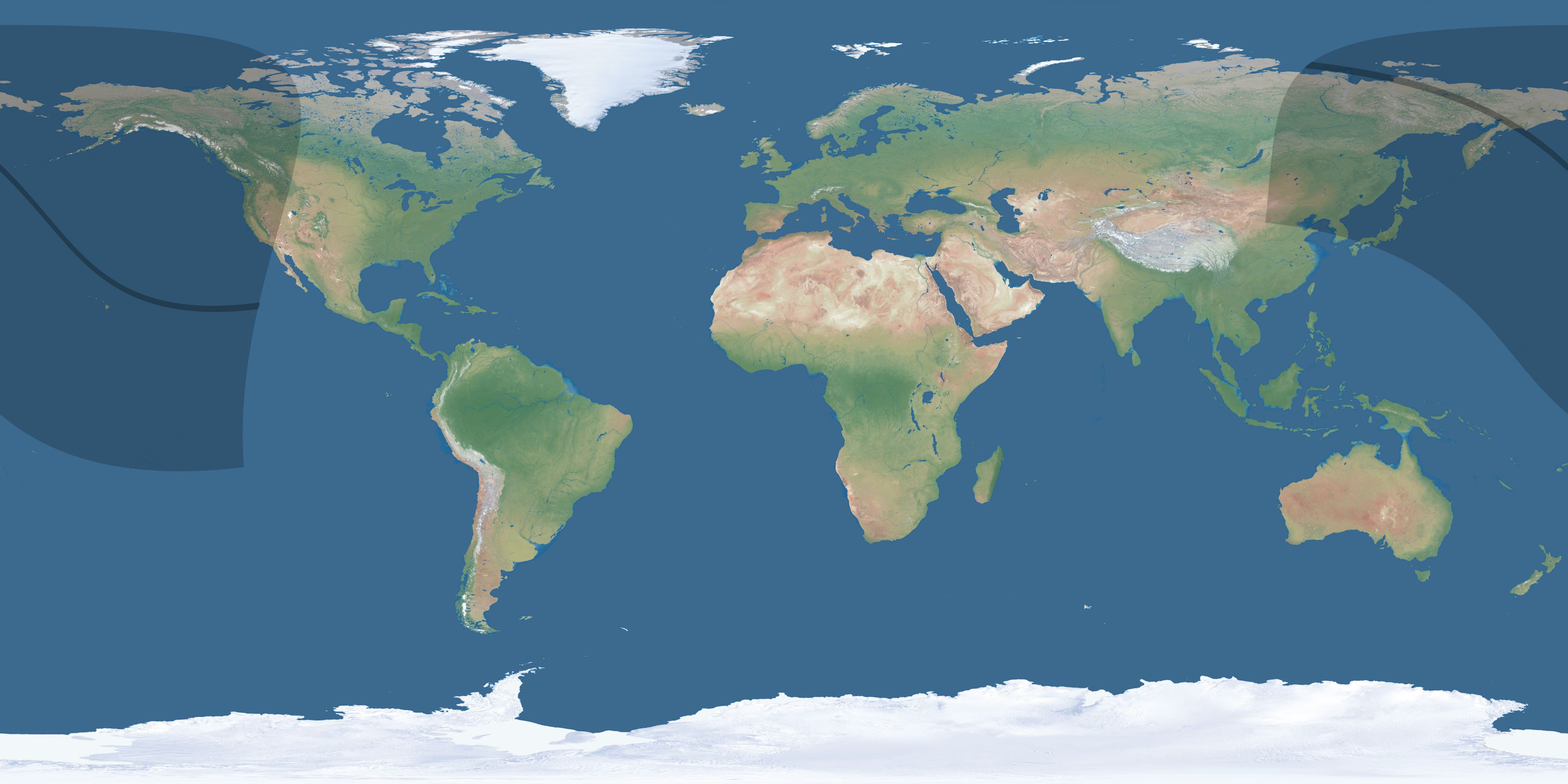 Map of the umbra and penumbra path of the solar eclipse of 10/10/2265