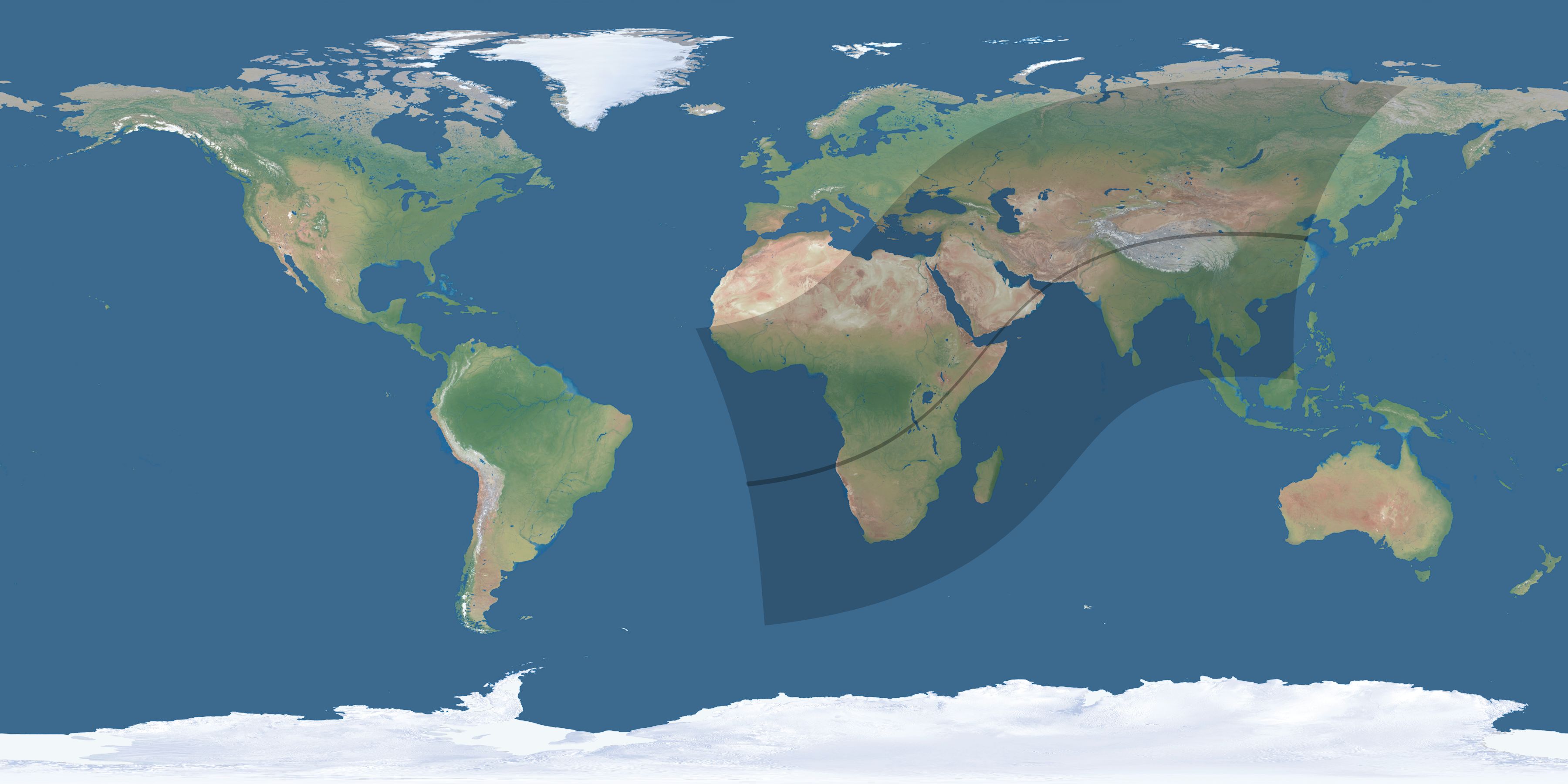 Map of the umbra and penumbra path of the solar eclipse of 04/06/2266