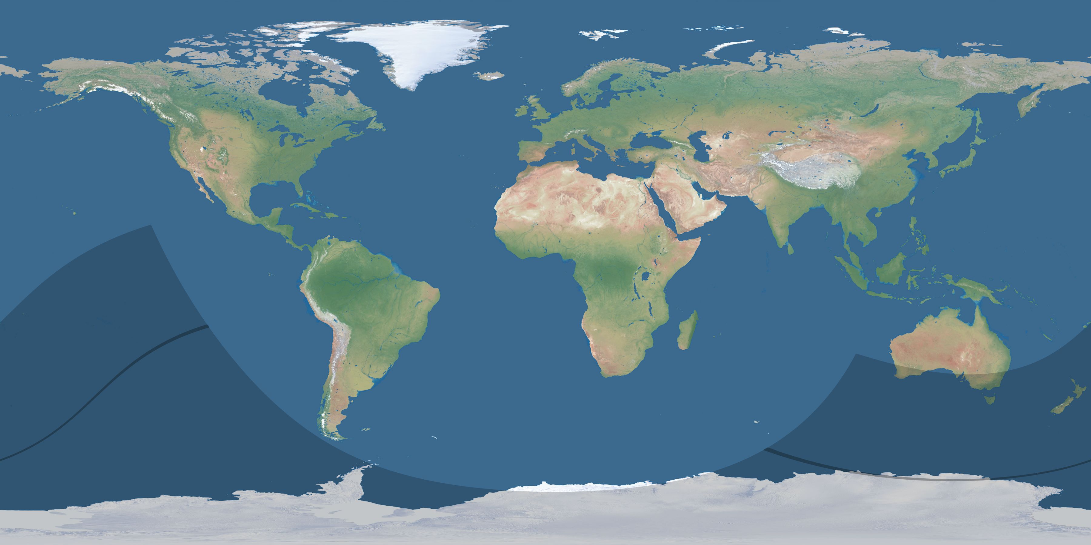 Map of the umbra and penumbra path of the solar eclipse of 02/02/2269