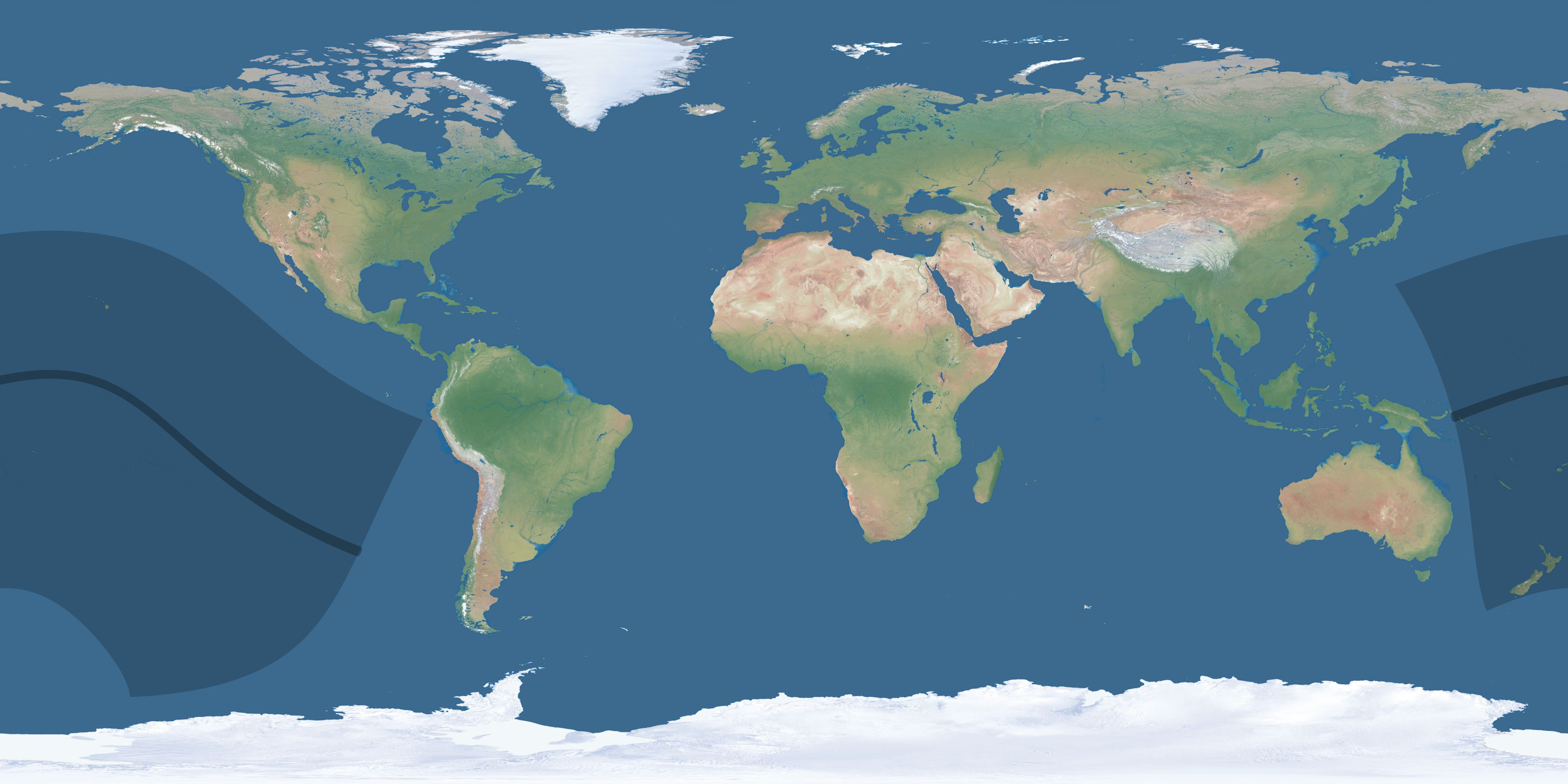 Map of the umbra and penumbra path of the solar eclipse of 07/18/2270
