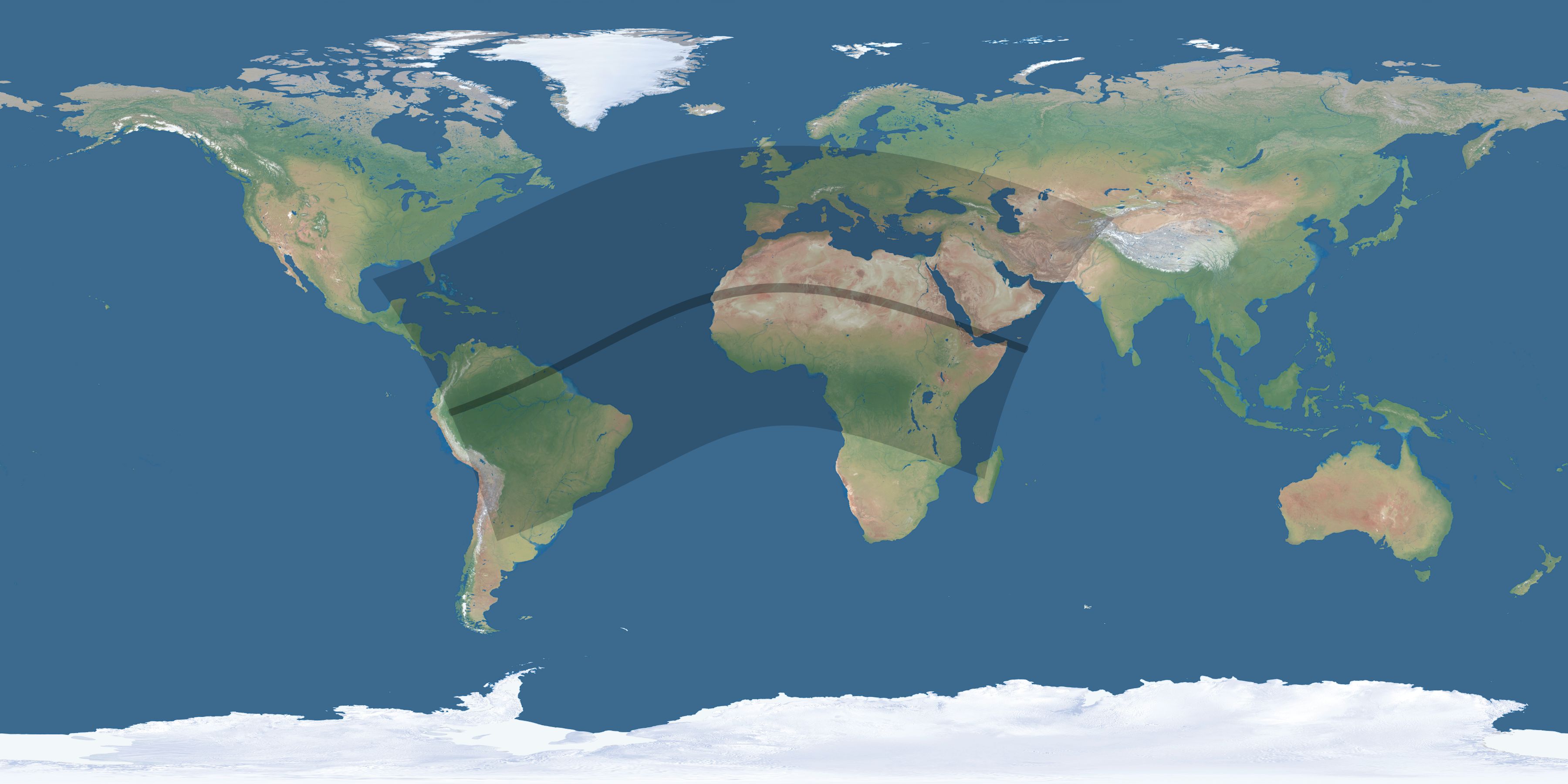 Map of the umbra and penumbra path of the solar eclipse of 05/17/2273