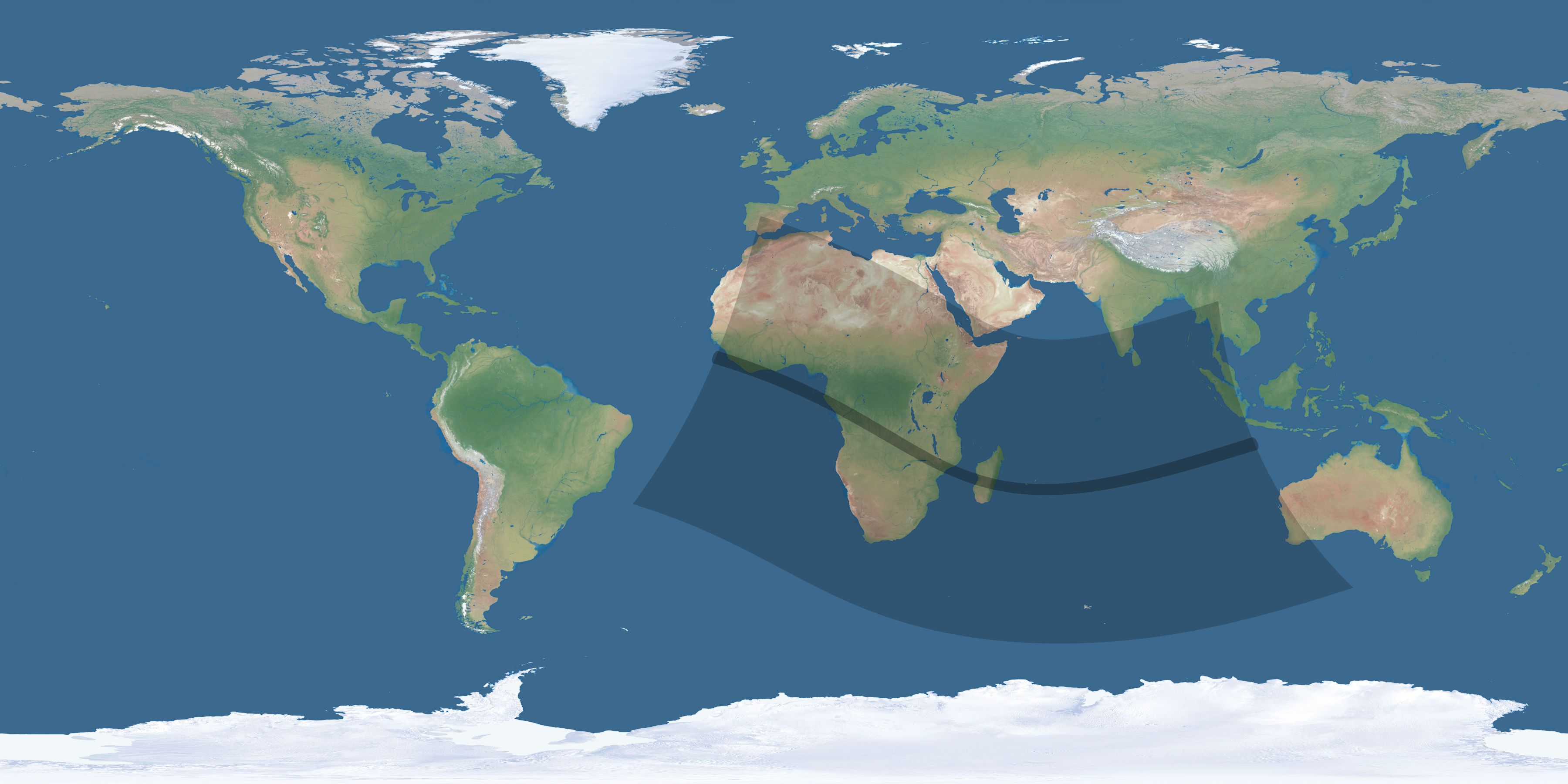 Map of the umbra and penumbra path of the solar eclipse of 11/10/2273